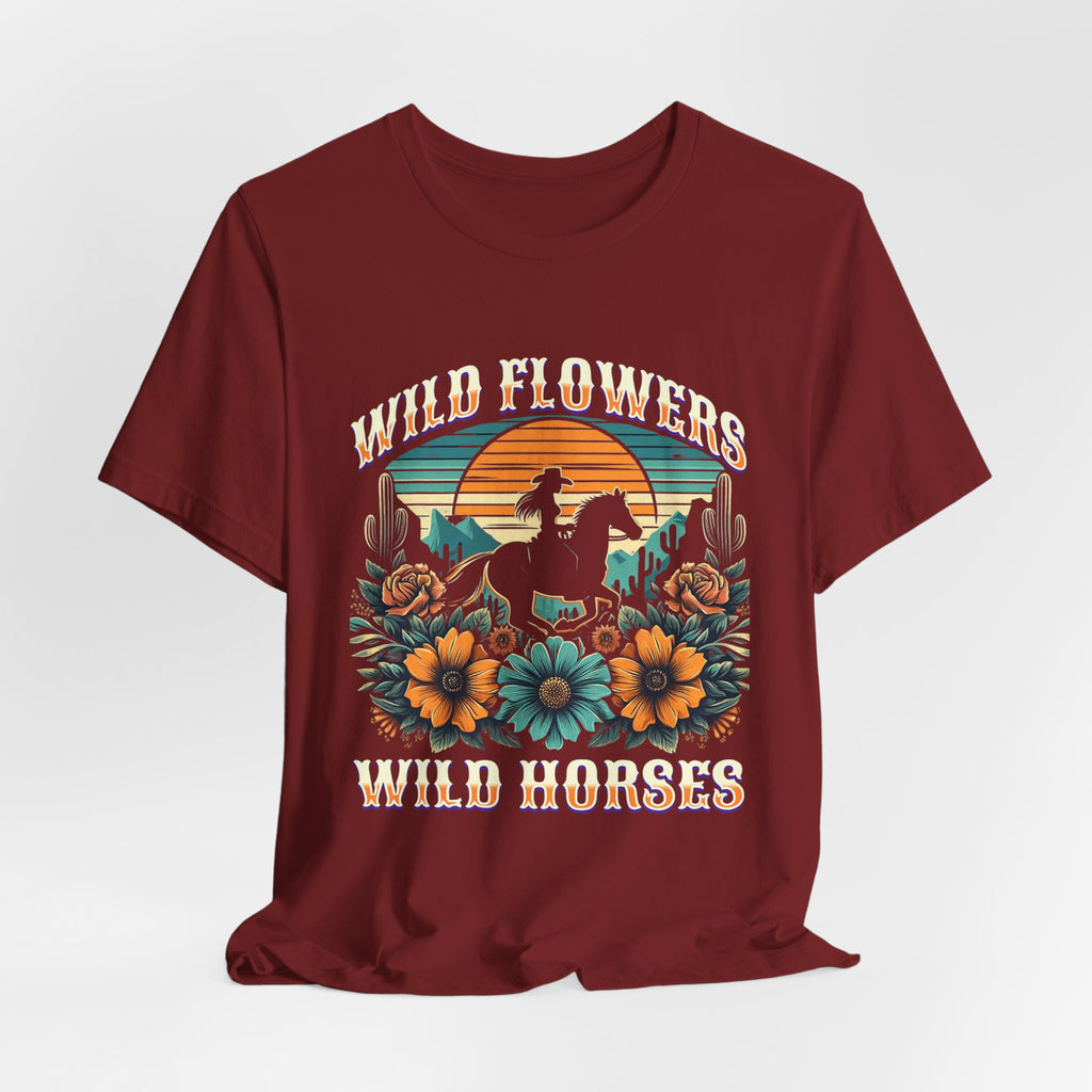 Wildflowers & Wild Horses Western T‑Shirt
