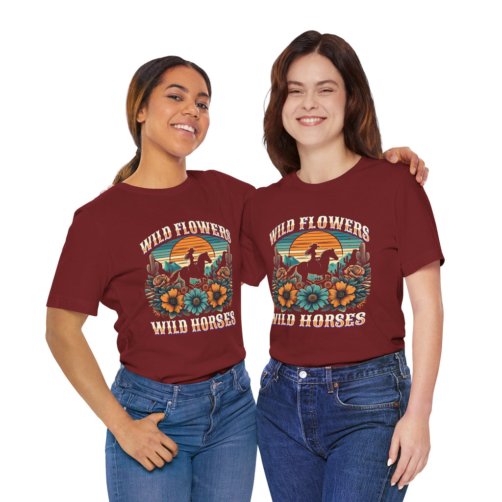 Wildflowers & Wild Horses Western T‑Shirt
