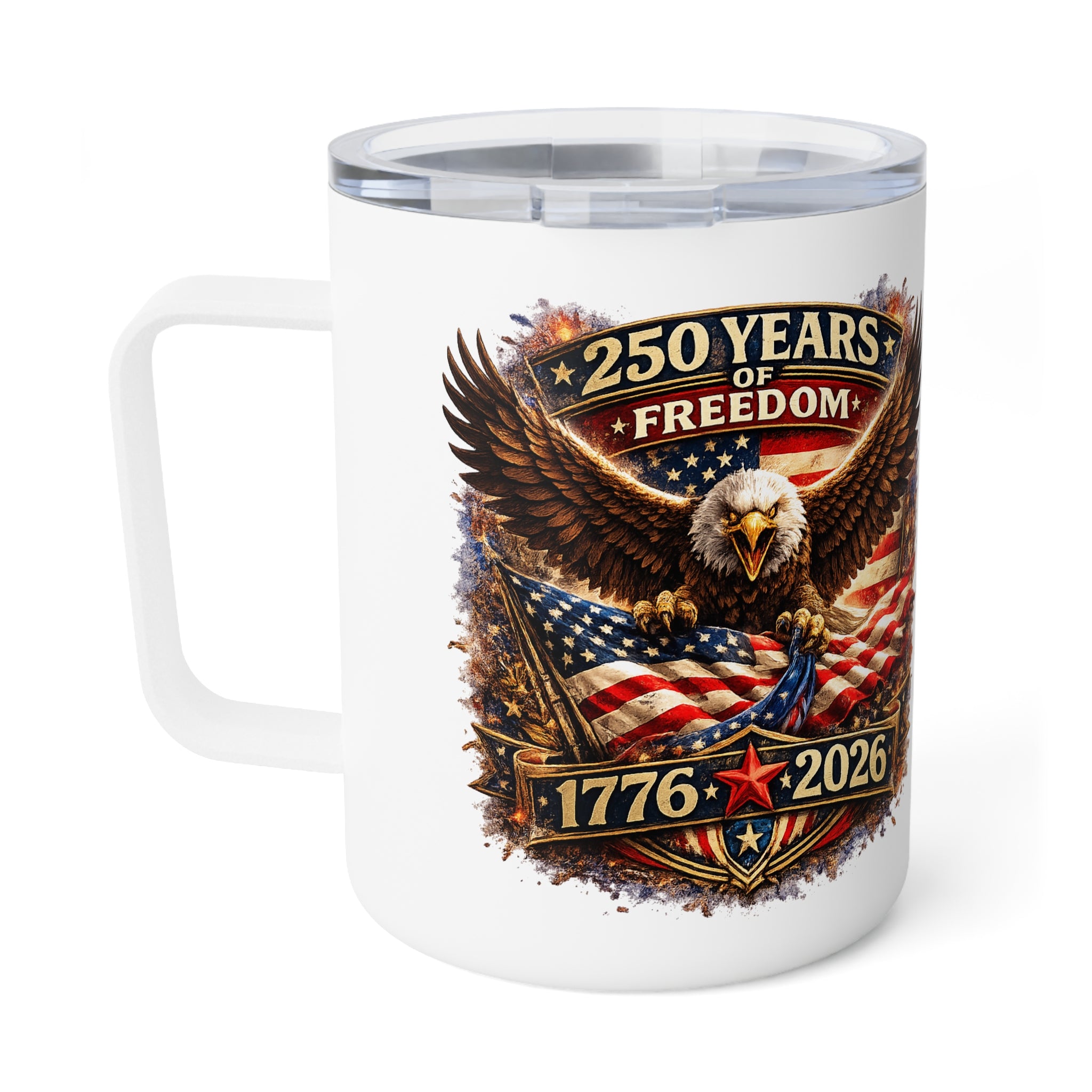 250 Years of America 1776 2026 Insulated Coffee Mug, 10oz