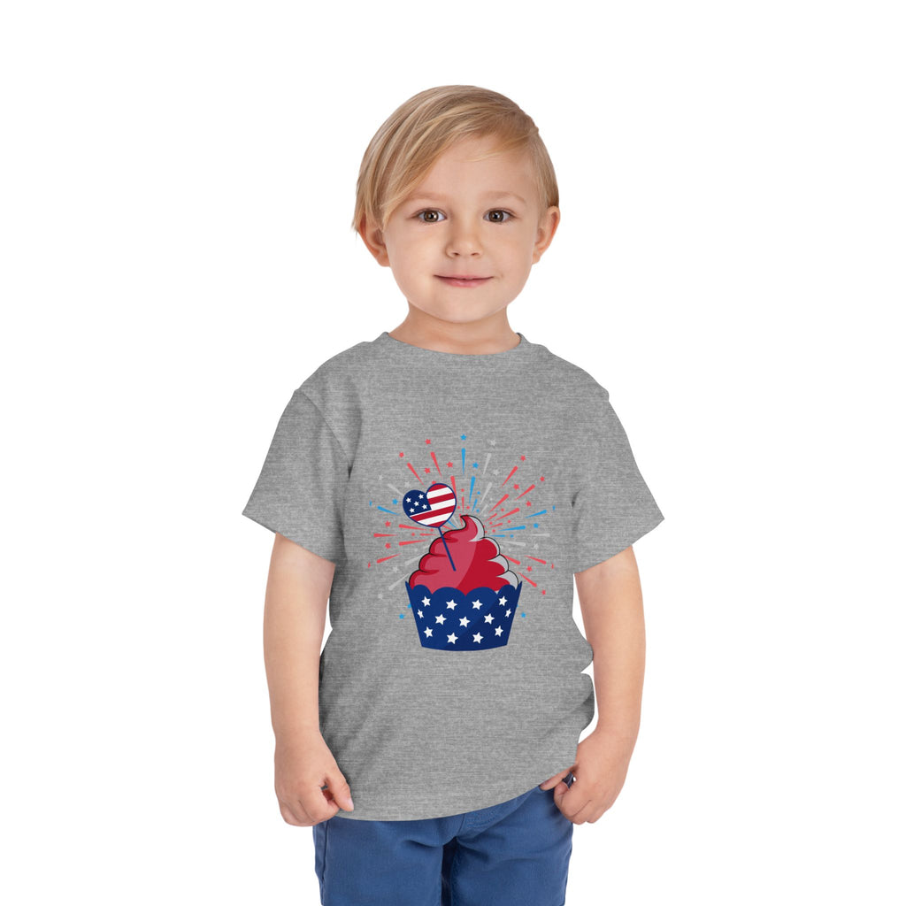 Cupcake with Fireworks Toddler Tee | 2T-5T