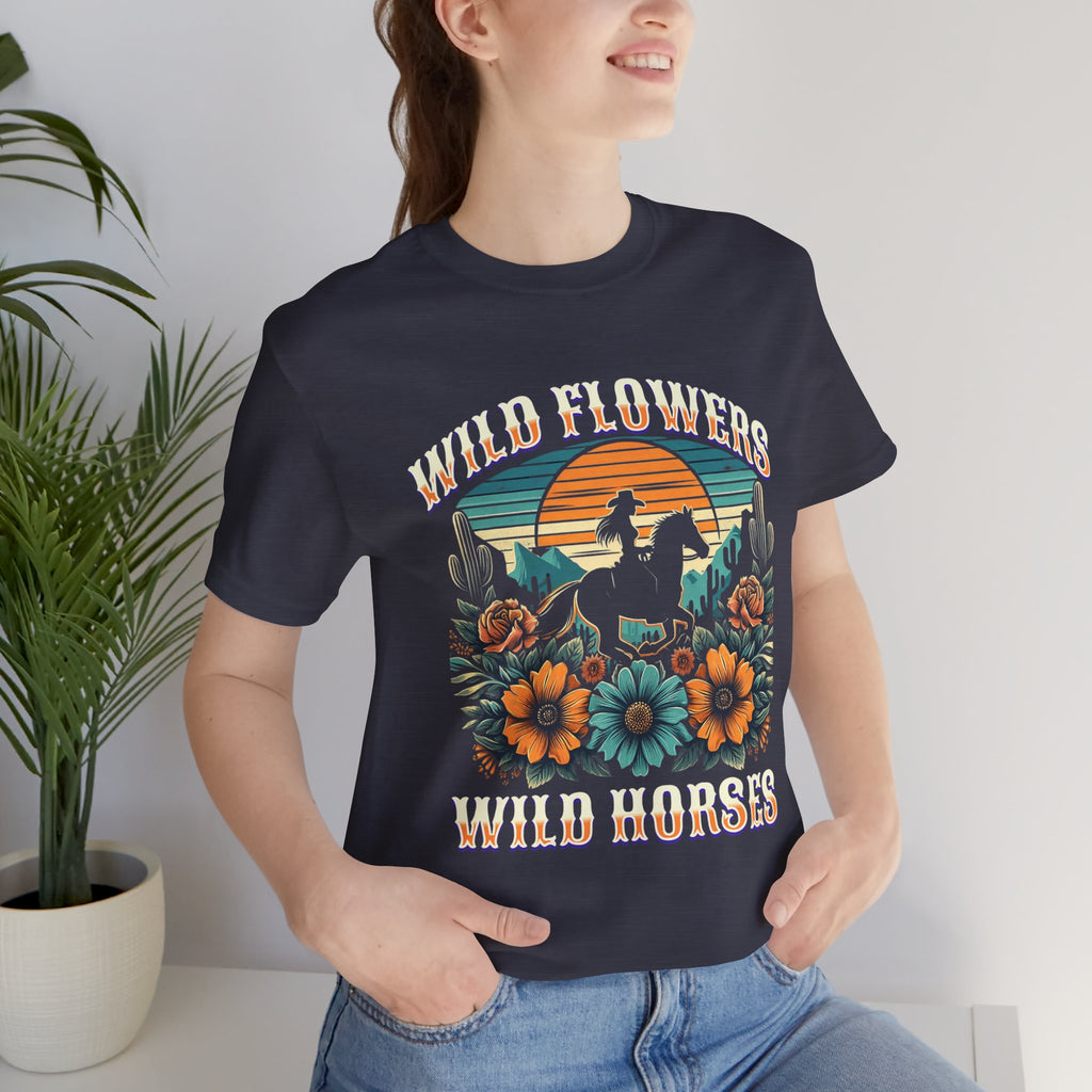 Wildflowers & Wild Horses Western T‑Shirt