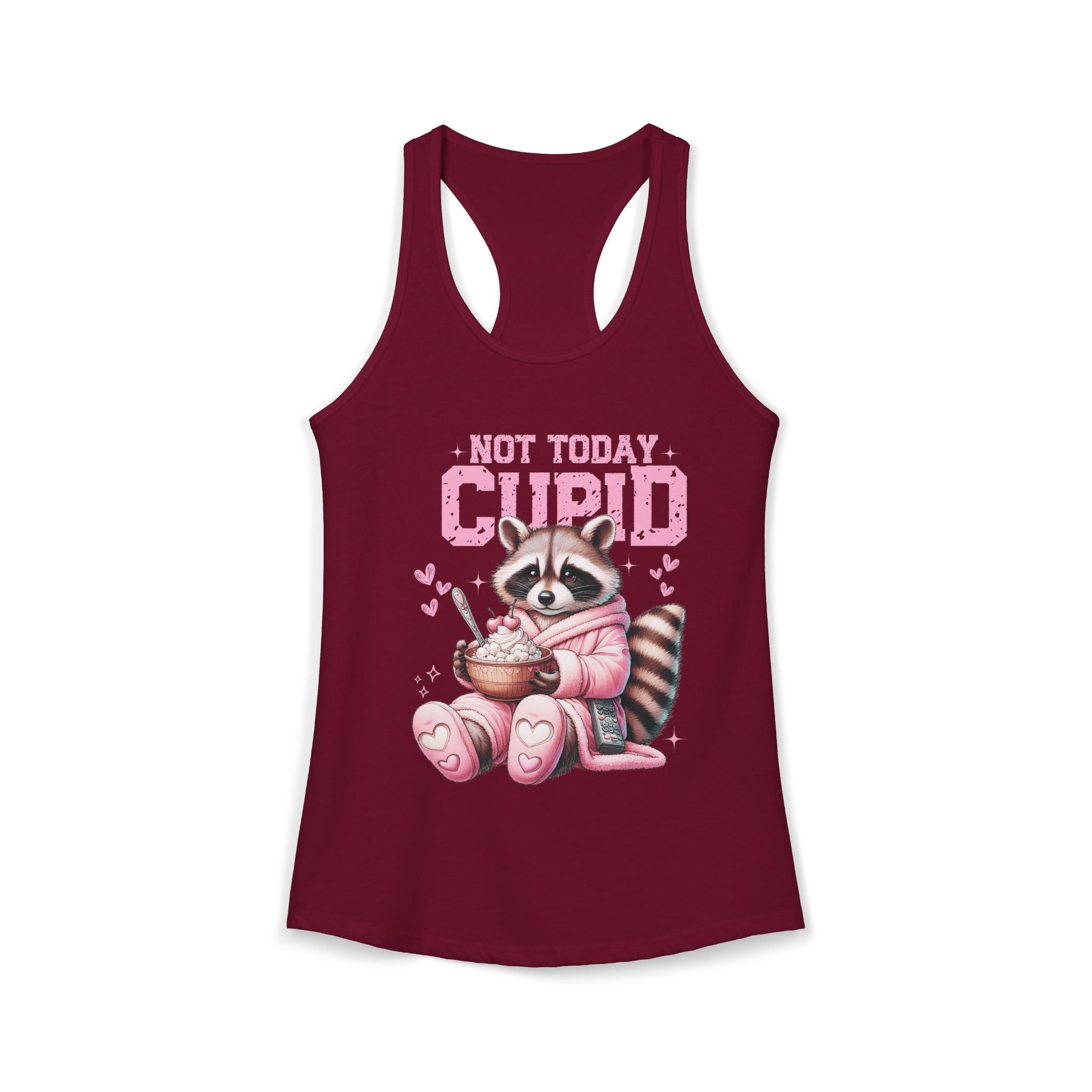 Not Today Cupid Raccoon Women's Ideal Racerback Tank