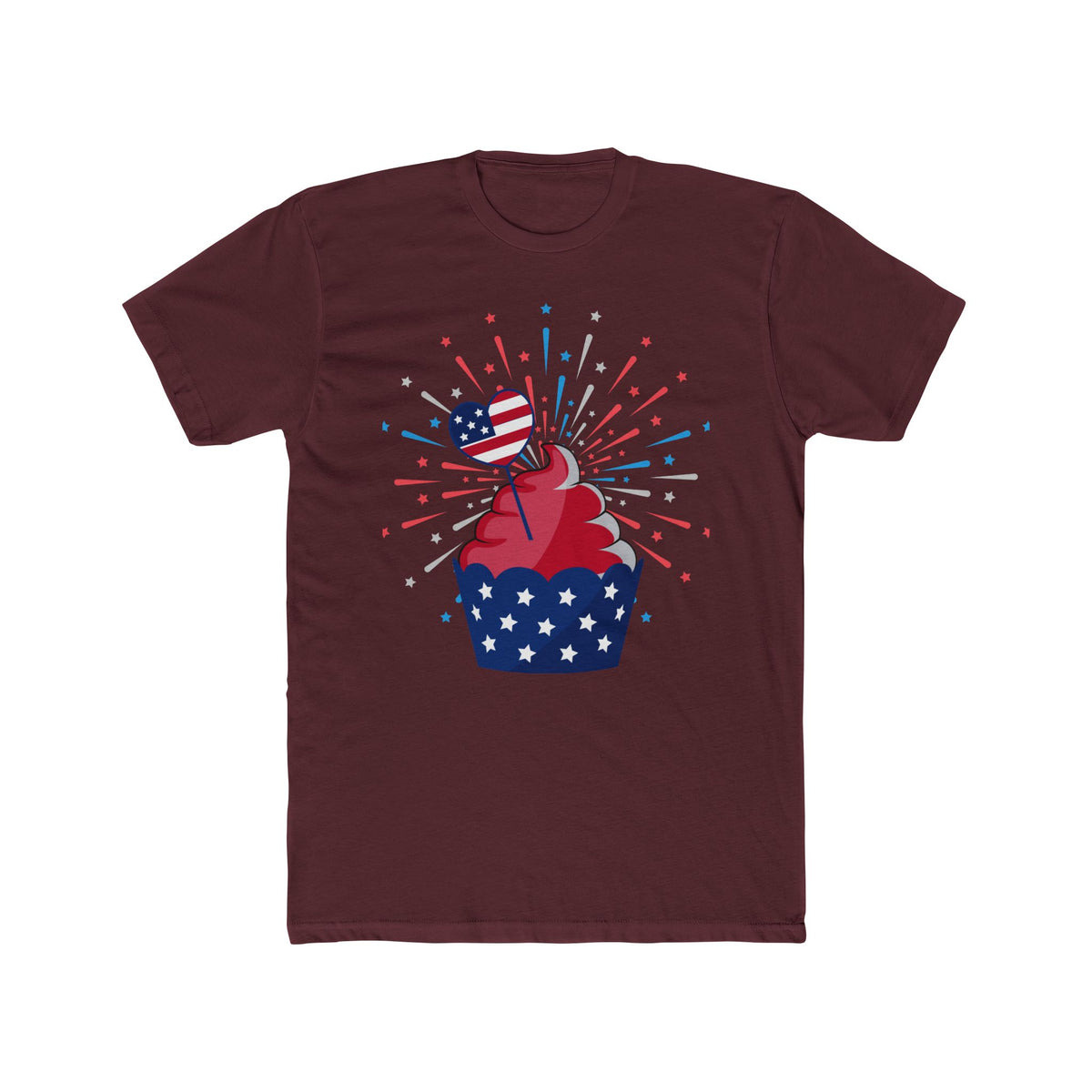Cupcake Firework 4th of July T-Shirt | Patriotic Independence Day Tee