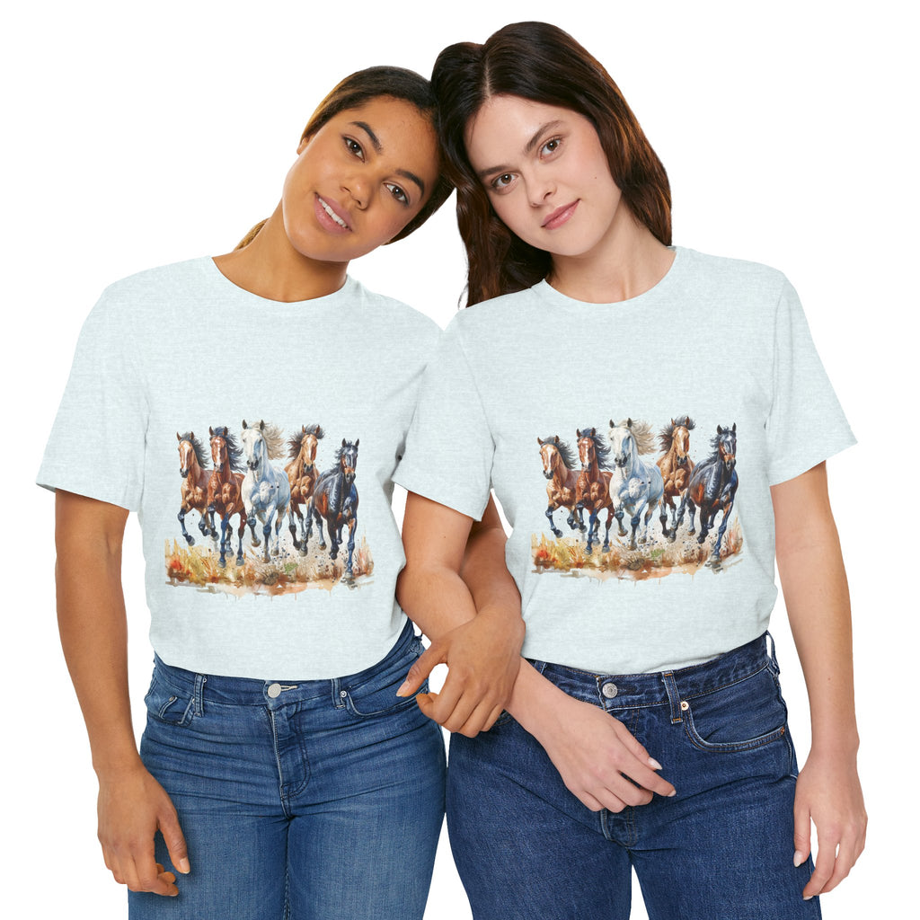 Western Wild Horses Jersey Short Sleeve Tee
