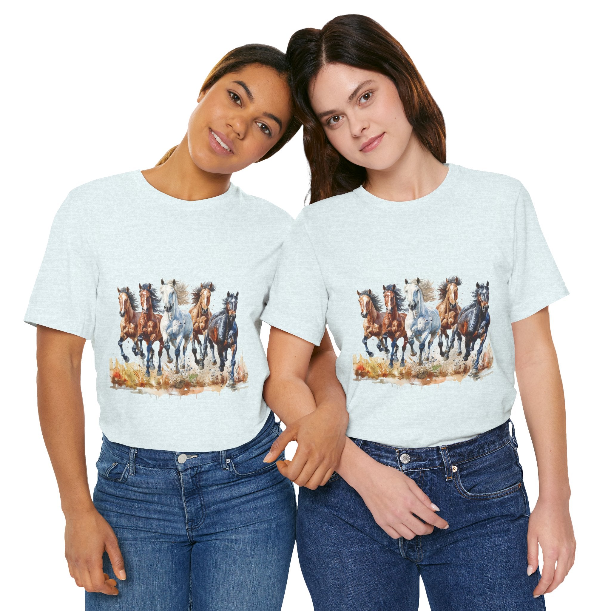 Western Wild Horses Jersey Short Sleeve Tee