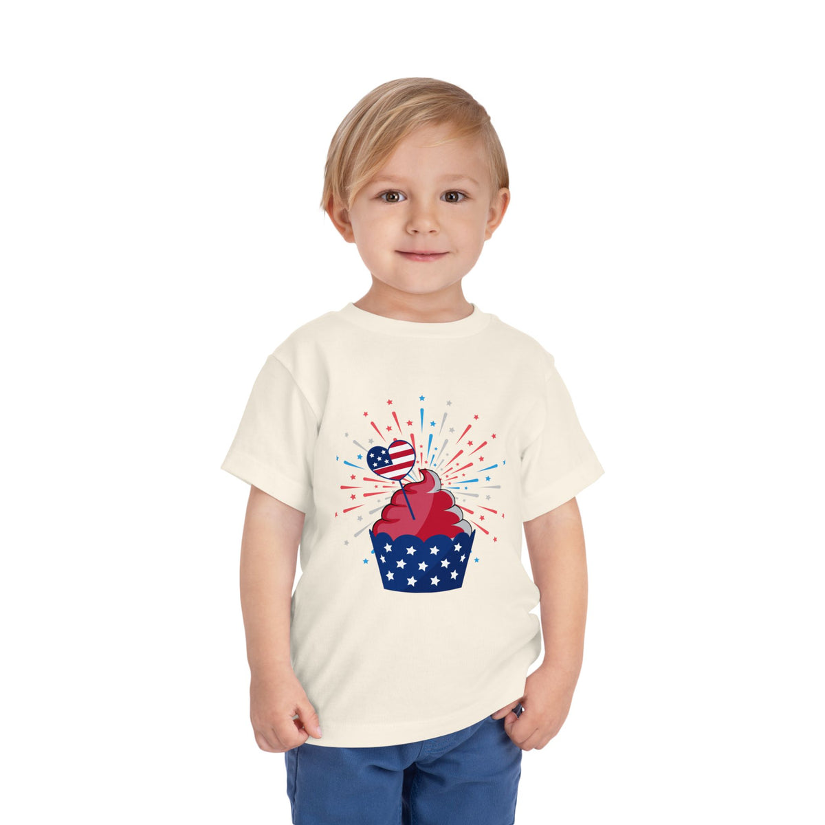 Cupcake with Fireworks Toddler Tee | 2T-5T