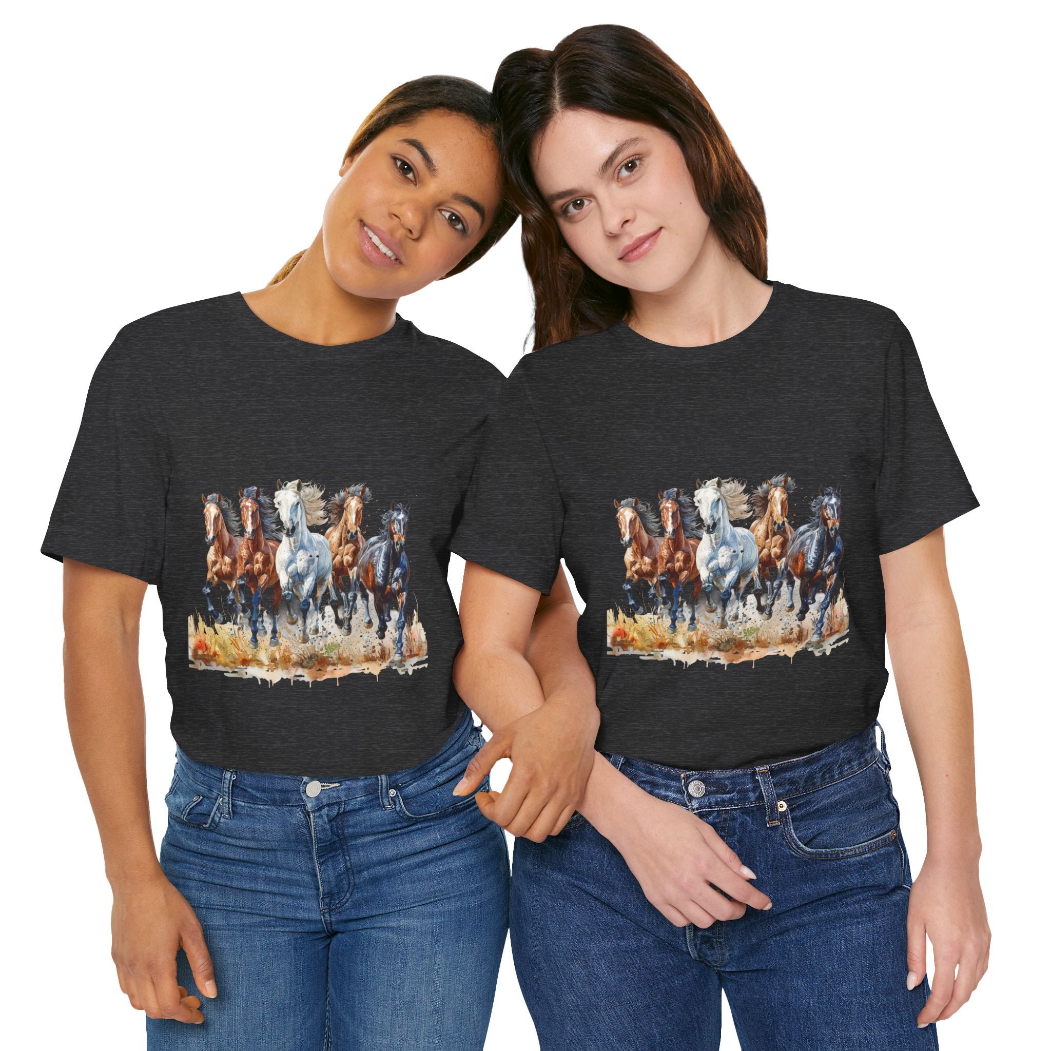 Western Wild Horses Jersey Short Sleeve Tee