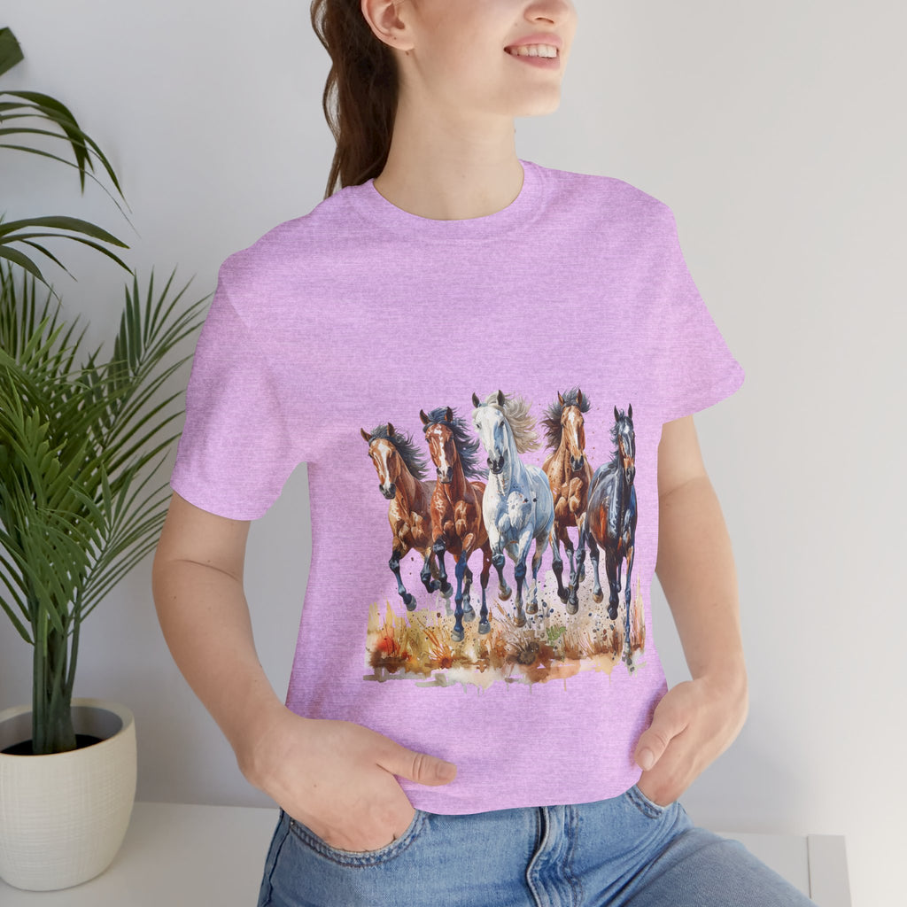 Western Wild Horses Jersey Short Sleeve Tee