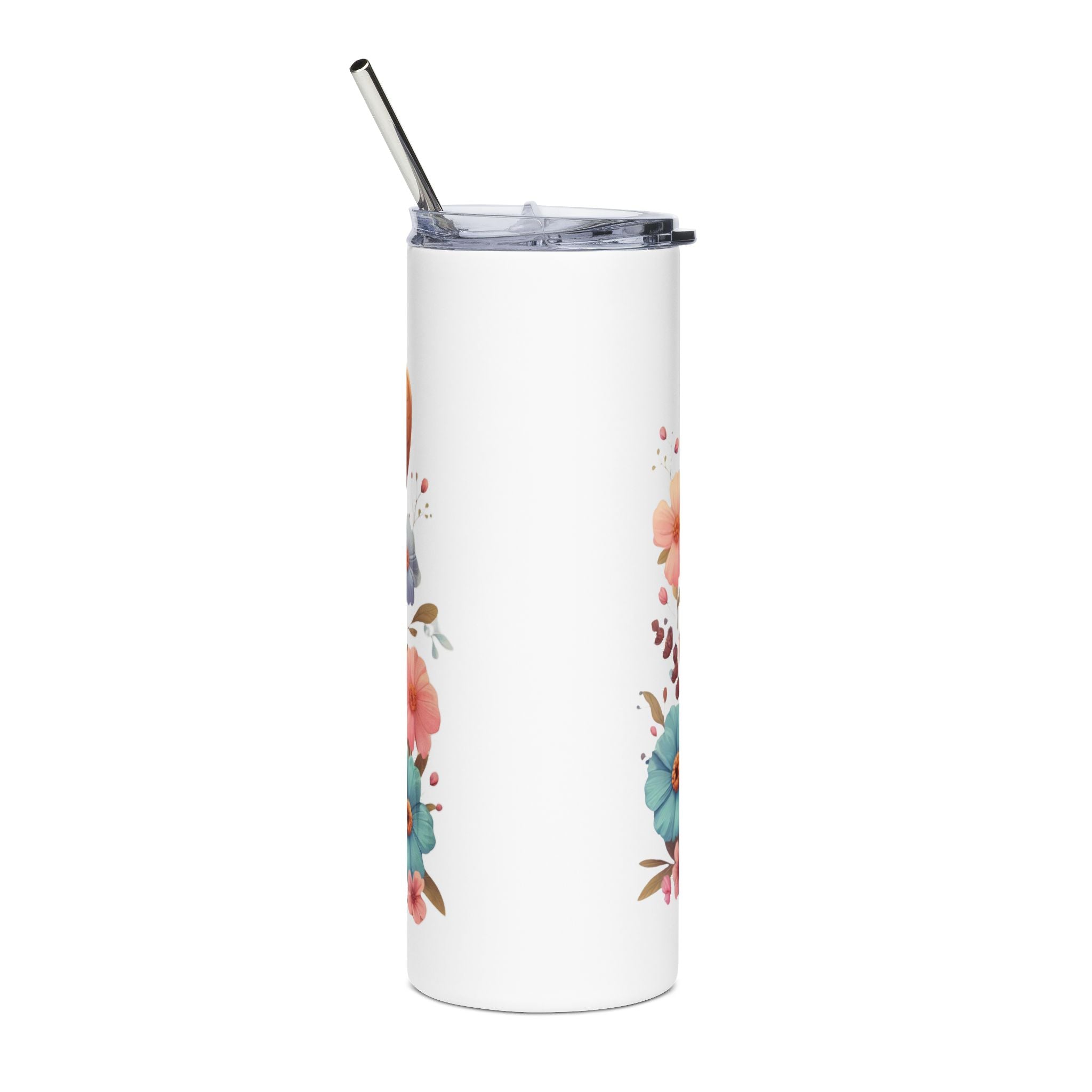 Highland Cow Spring Flowers Stainless Steel Tumbler — 20oz