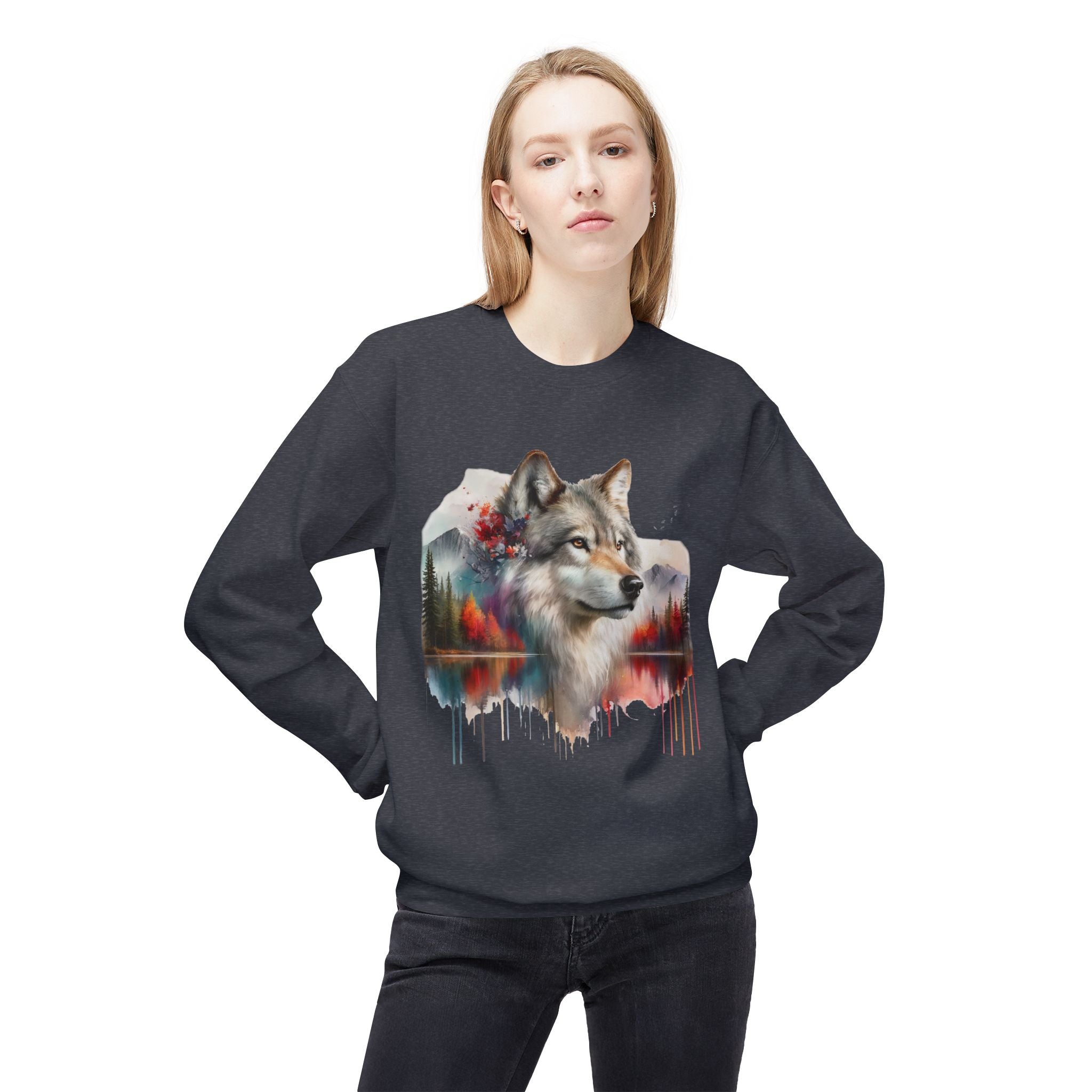 Wildlife Wolf Sweatshirt — Custom Graphic Crewneck