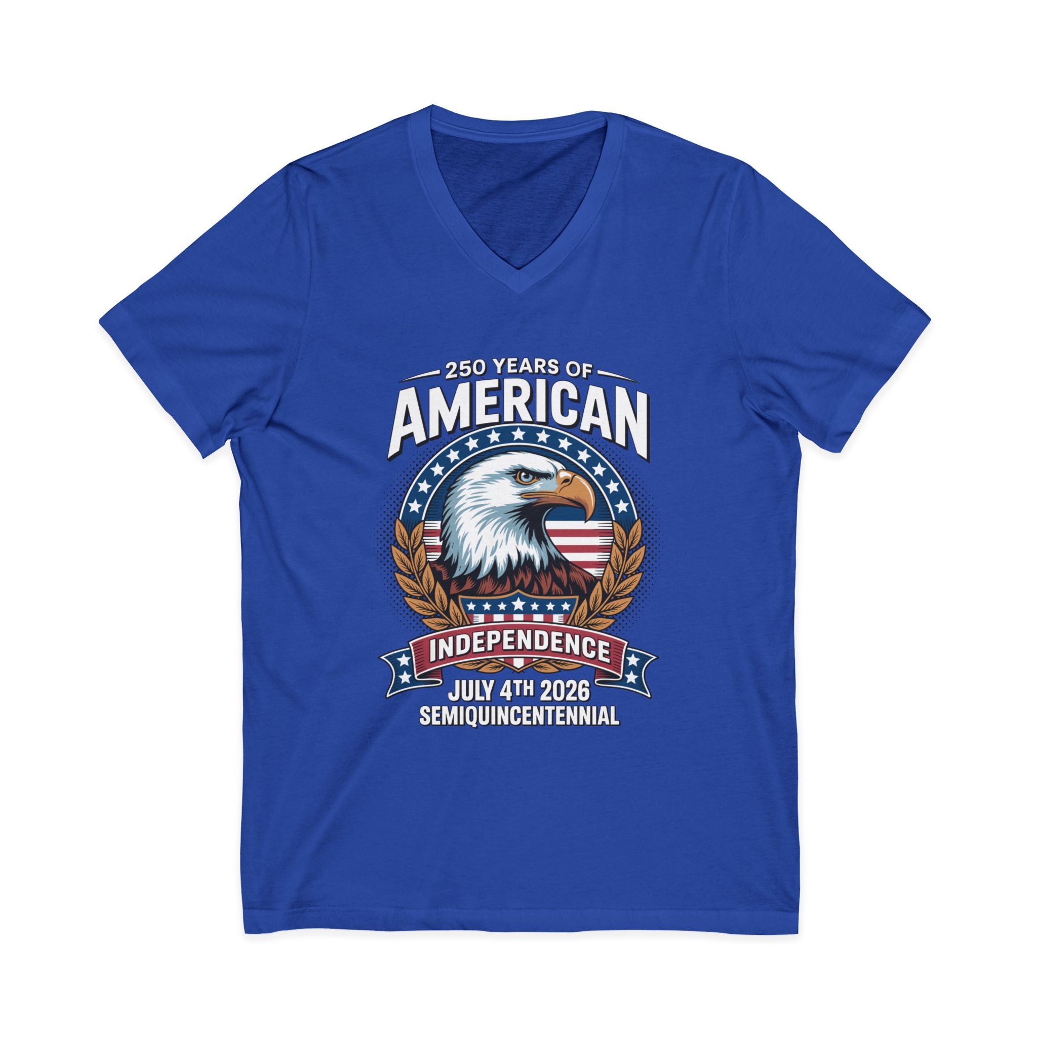 250 Years of America 1776-2026 Jersey Short Sleeve V-Neck Tee