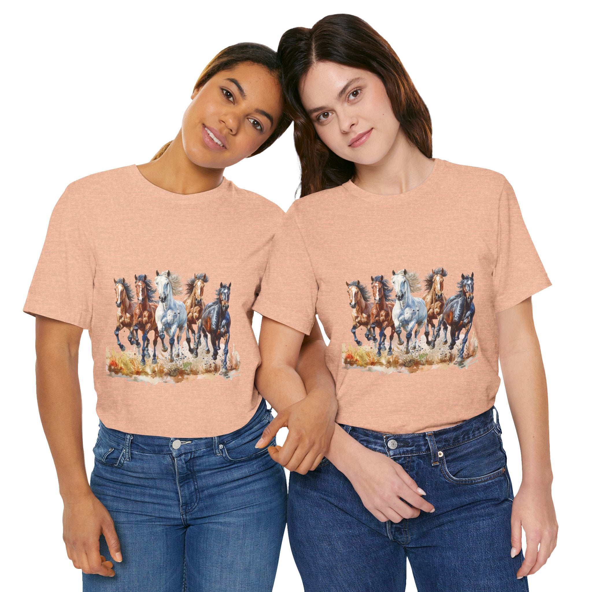 Western Wild Horses Jersey Short Sleeve Tee