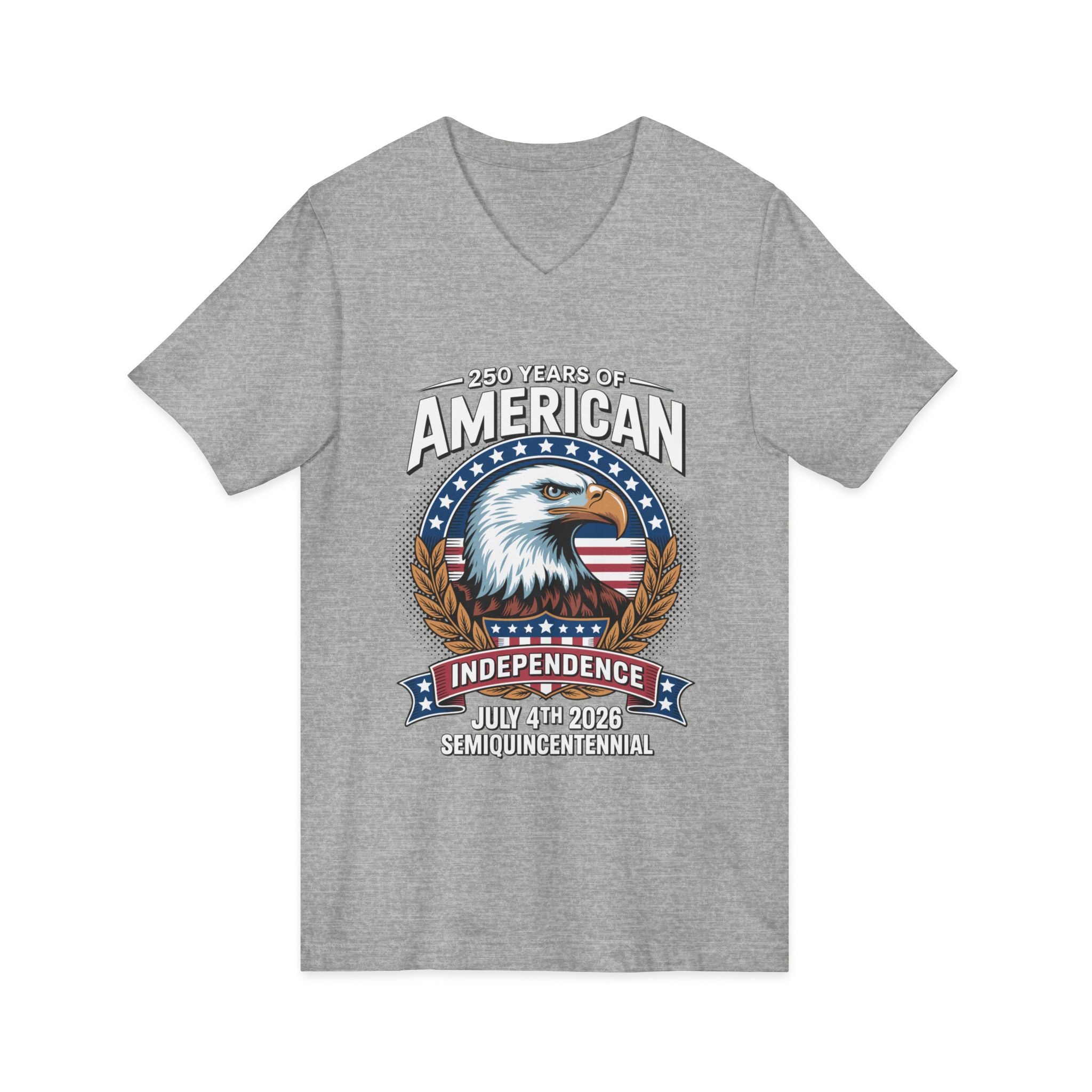 250 Years of America 1776-2026 Jersey Short Sleeve V-Neck Tee