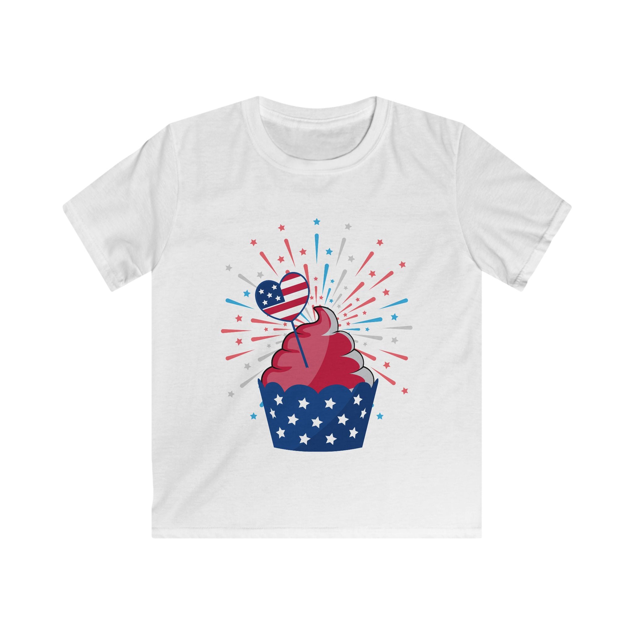Cupcake with Fireworks Kids Tee | Kids Tee, Cupcake Graphic