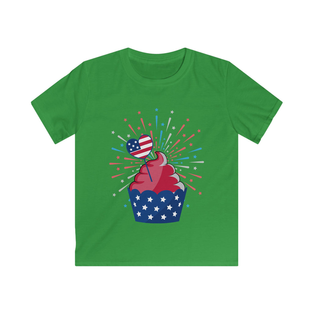 Cupcake with Fireworks Kids Tee | Kids Tee, Cupcake Graphic
