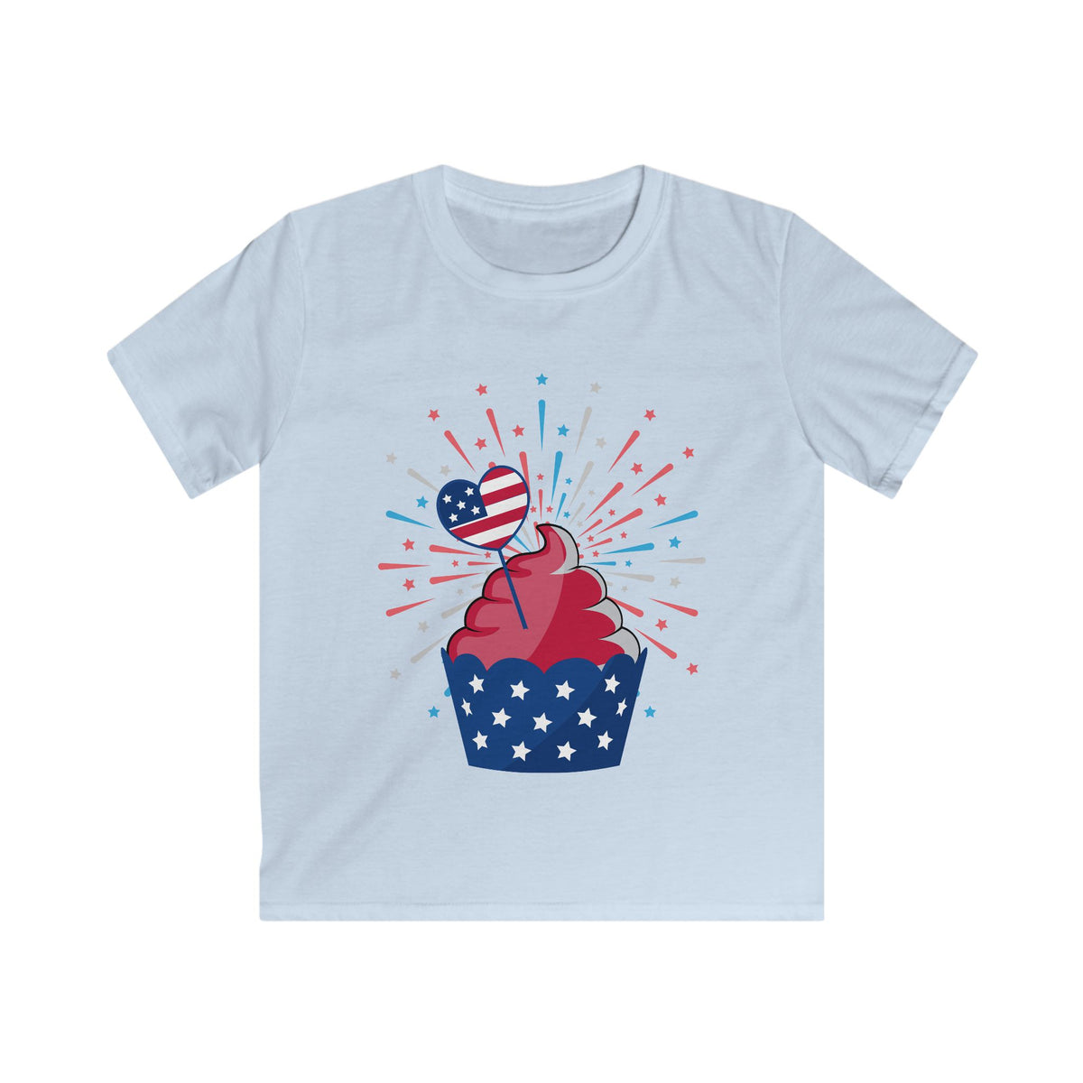 Cupcake with Fireworks Kids Tee | Kids Tee, Cupcake Graphic