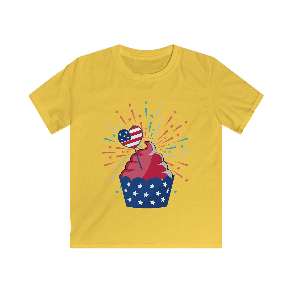 Cupcake with Fireworks Kids Tee | Kids Tee, Cupcake Graphic