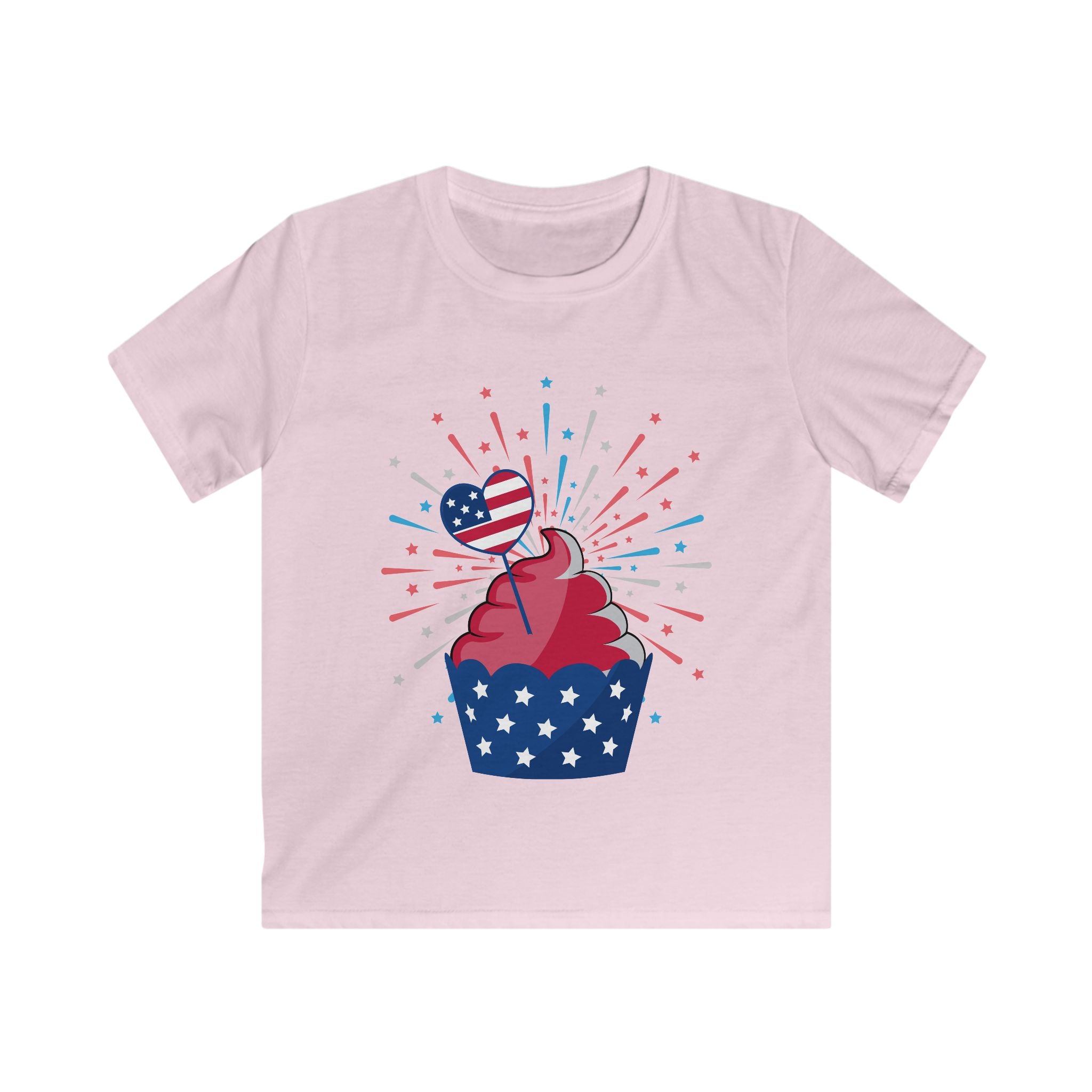 Cupcake with Fireworks Kids Tee | Kids Tee, Cupcake Graphic