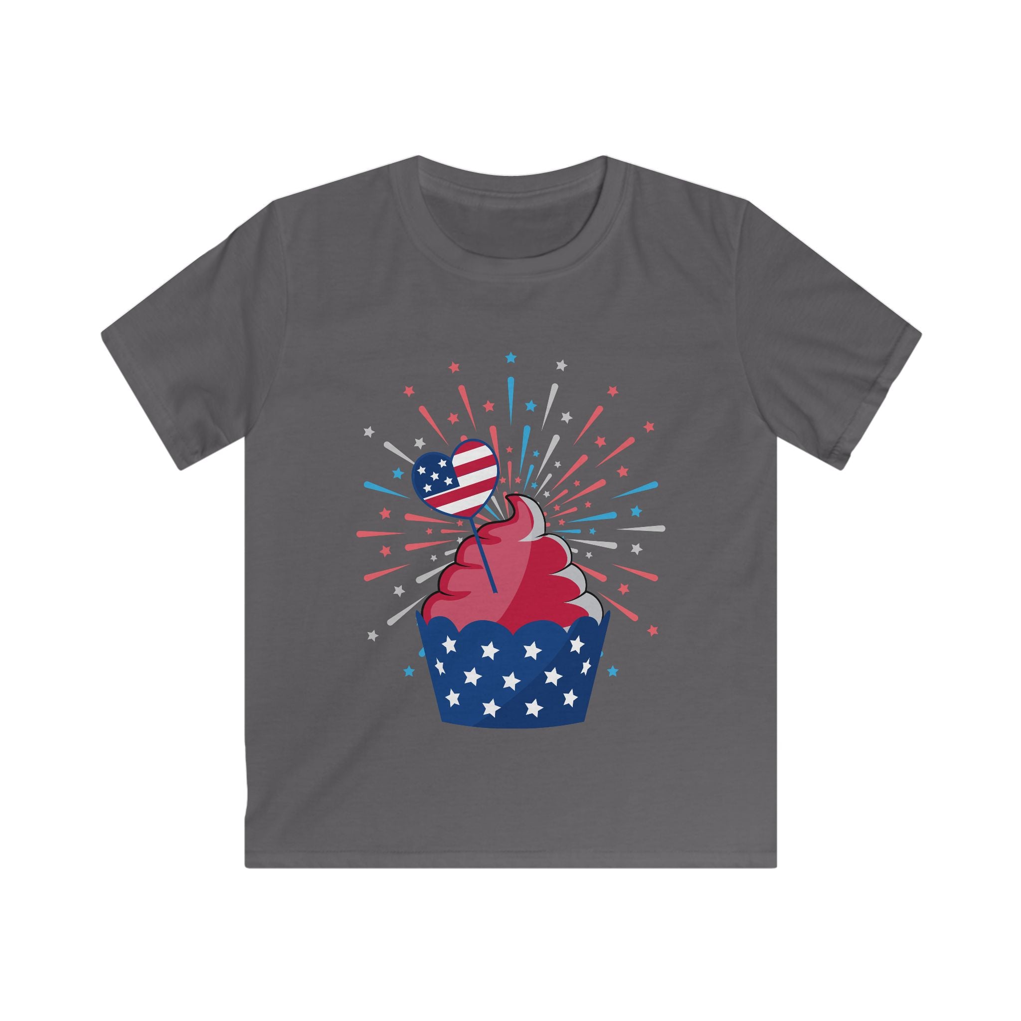 Cupcake with Fireworks Kids Tee | Kids Tee, Cupcake Graphic