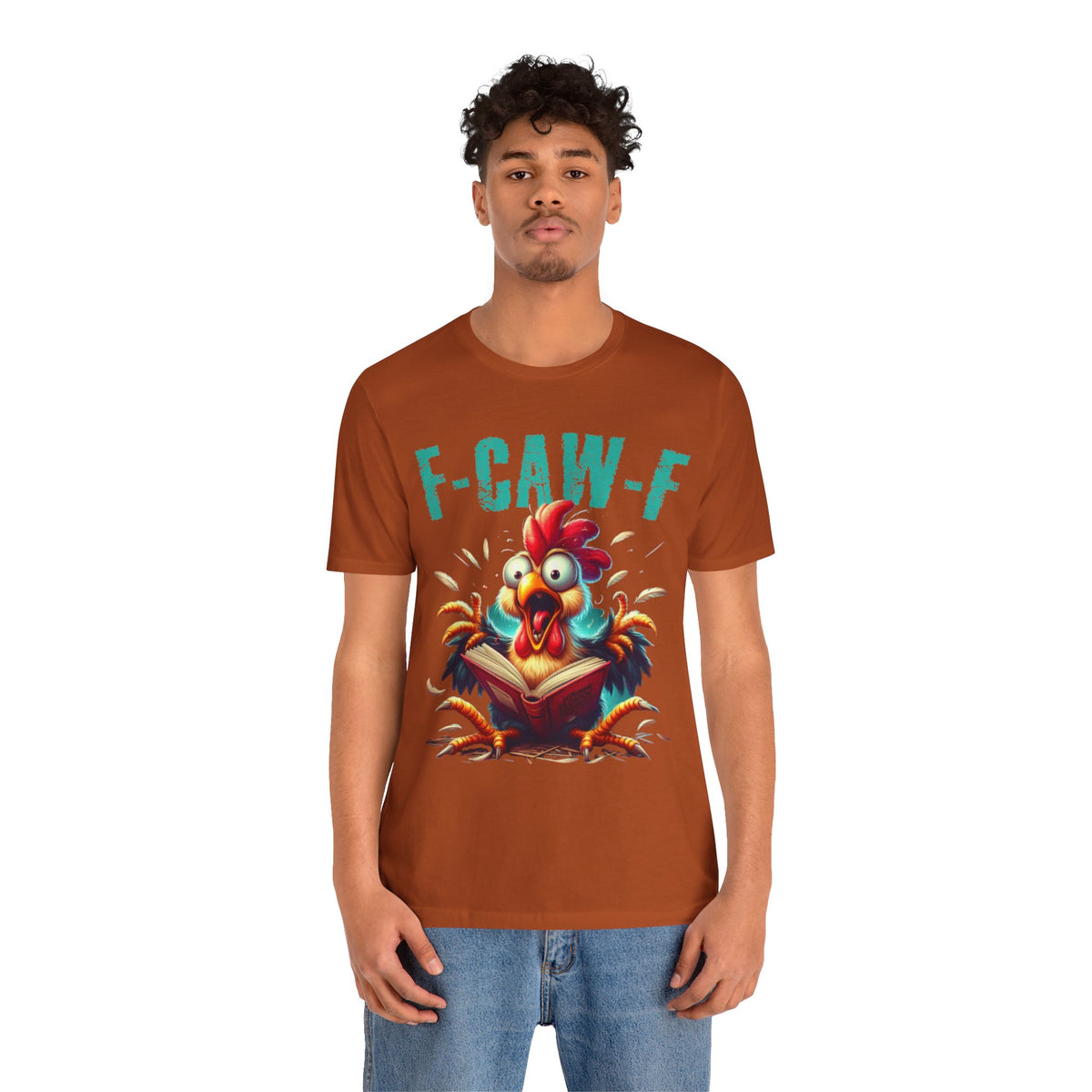 F Caw F Book Reading Chicken  Jersey Short Sleeve Tee