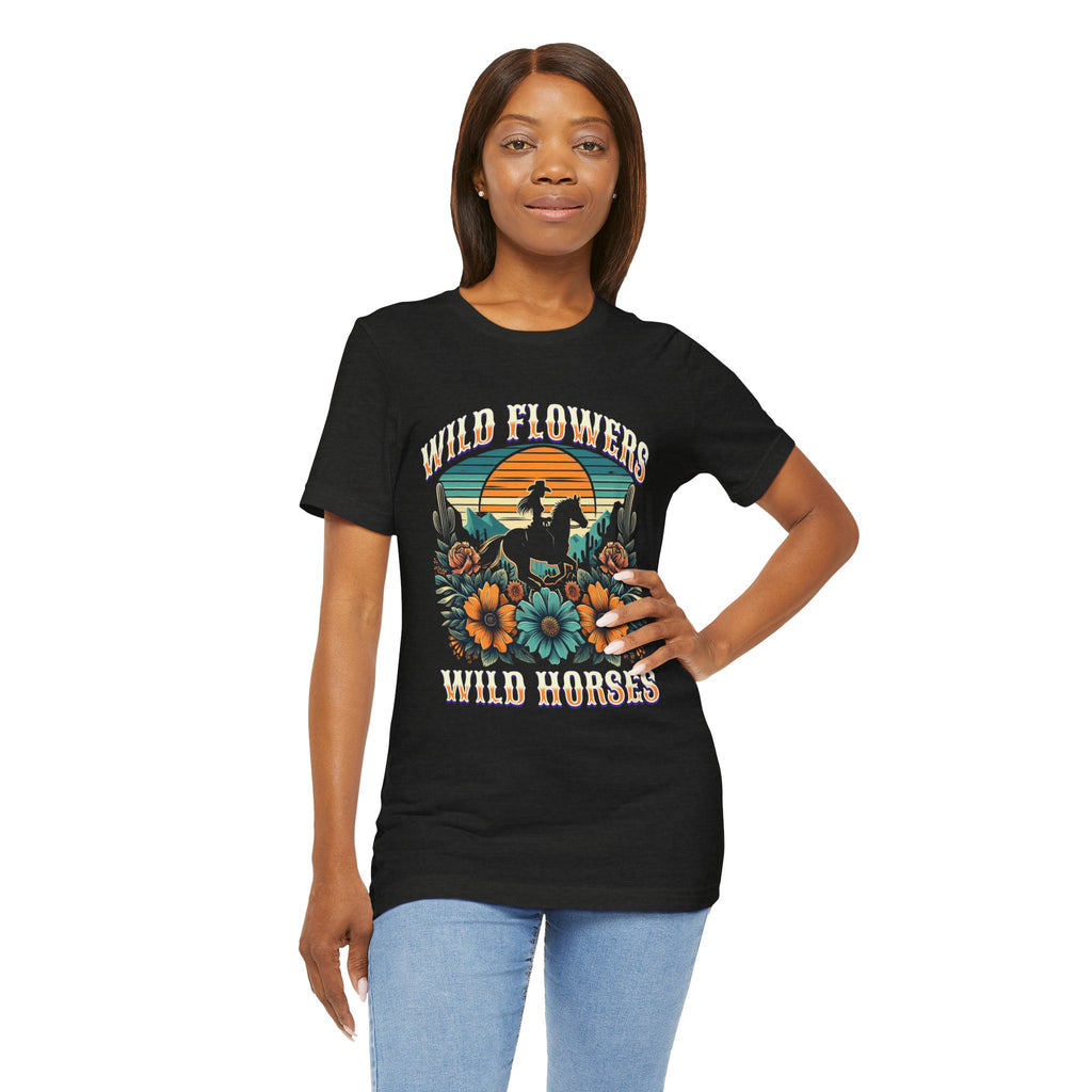 Wildflowers & Wild Horses Western T‑Shirt