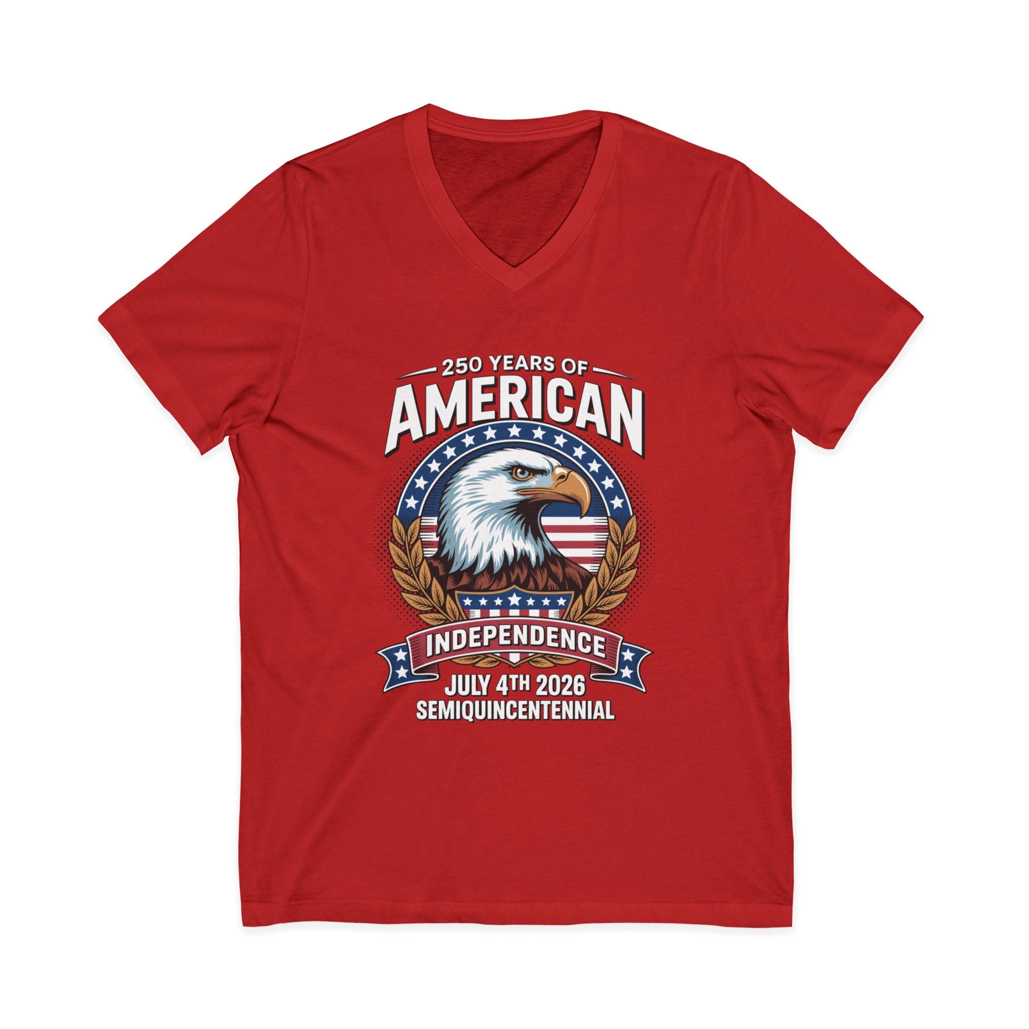 250 Years of America 1776-2026 Jersey Short Sleeve V-Neck Tee