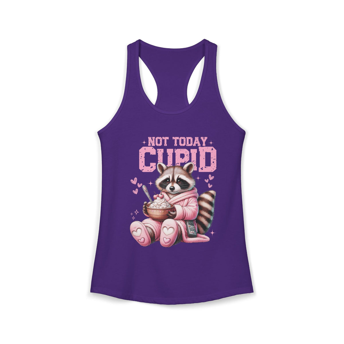 Not Today Cupid Raccoon Women's Ideal Racerback Tank