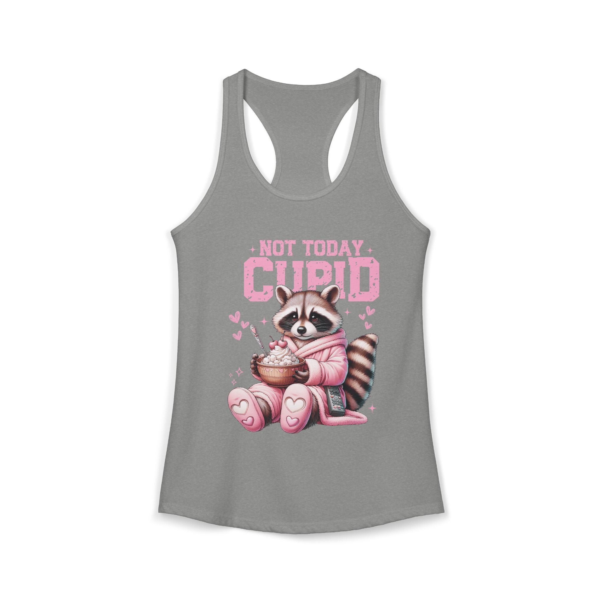Not Today Cupid Raccoon Women's Ideal Racerback Tank