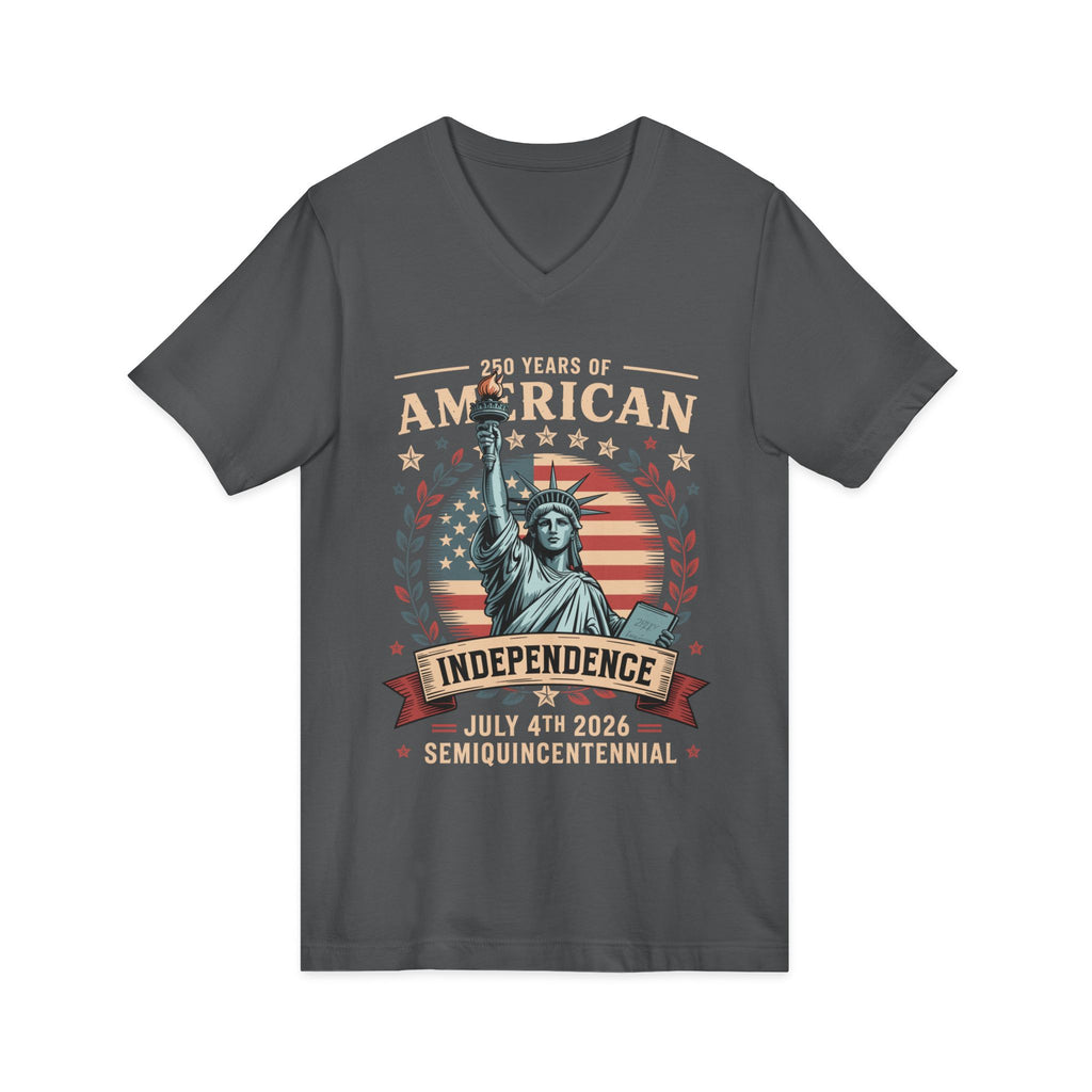 250 Years of America 1776-2026 Jersey Short Sleeve V-Neck Tee