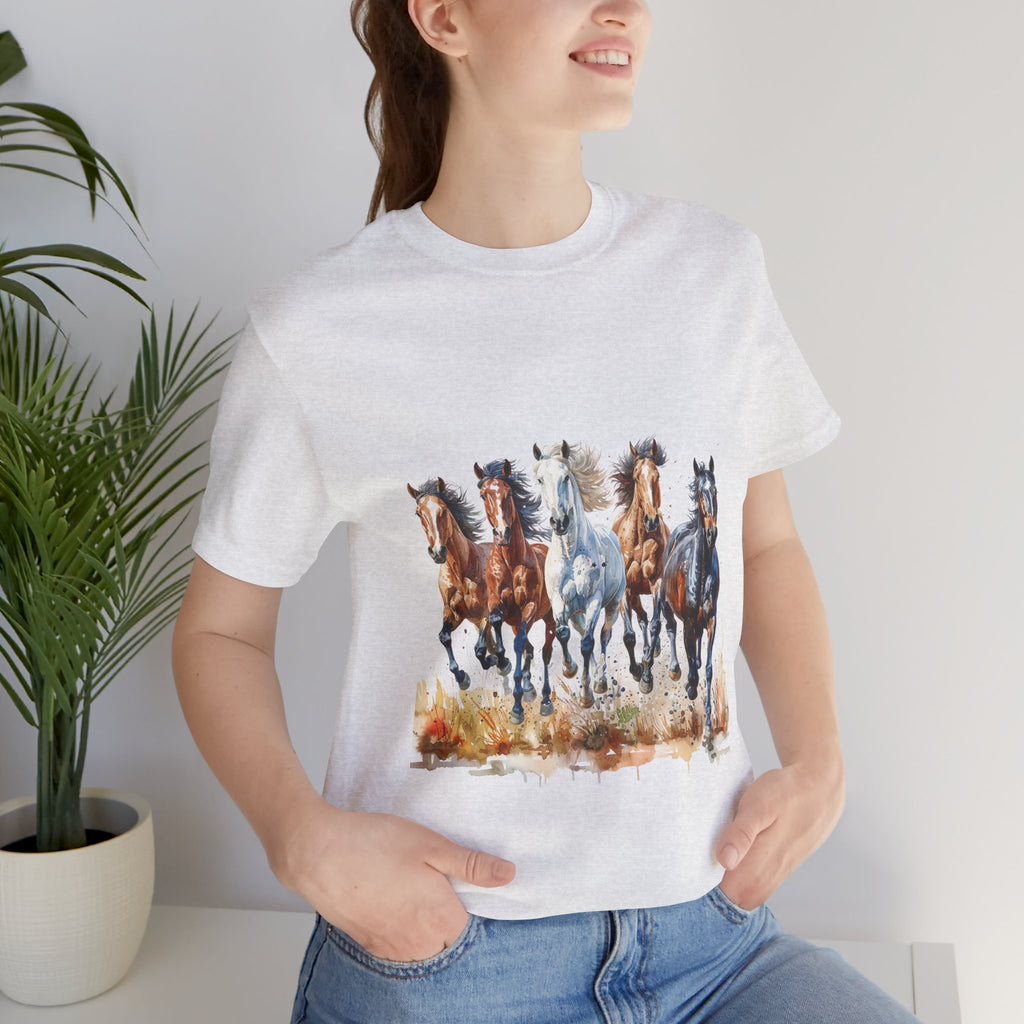 Western Wild Horses Jersey Short Sleeve Tee