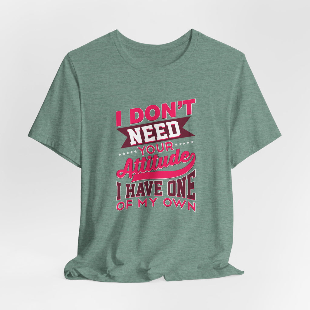 I Don't Need Your Attitude I Have One of My Own Jersey Short Sleeve Tee