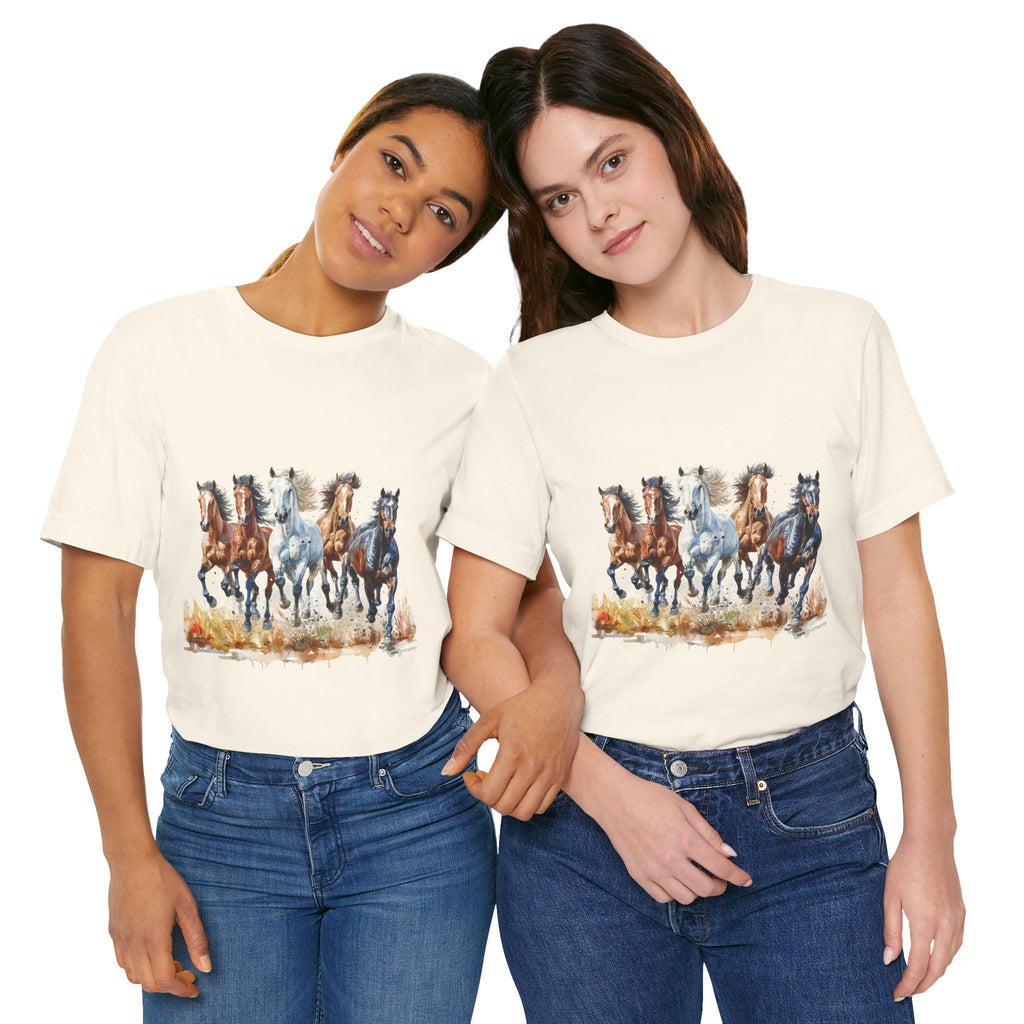 Western Wild Horses Jersey Short Sleeve Tee