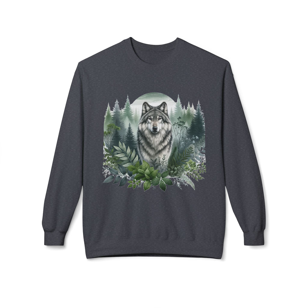 Wildlife Wolf Crewneck Sweatshirt — Custom Wolf Graphic
