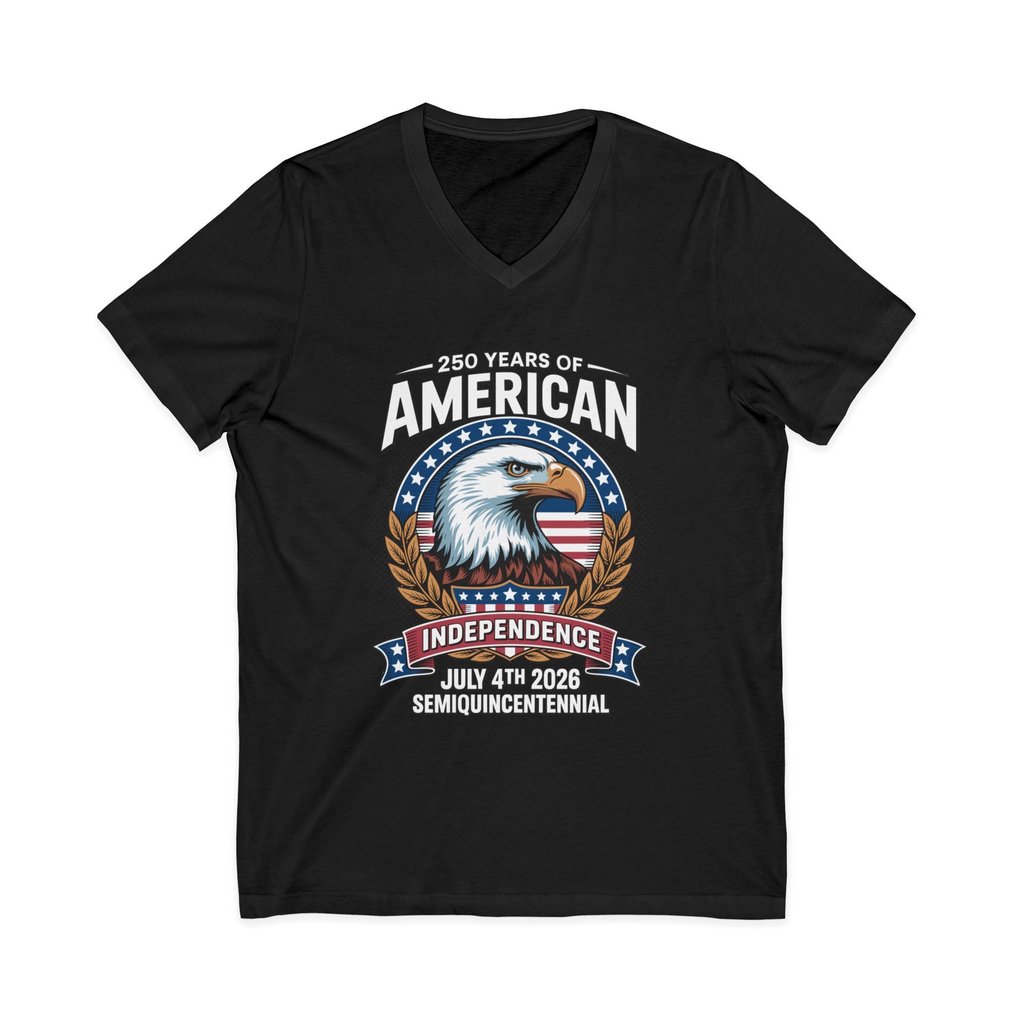 250 Years of America 1776-2026 Jersey Short Sleeve V-Neck Tee