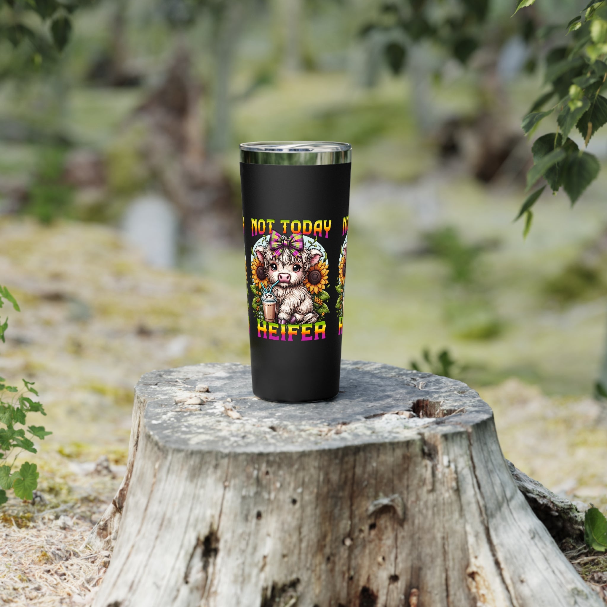 Not Today Heifer Highland Cow Copper Tumbler — 22oz Vacuum Insulated