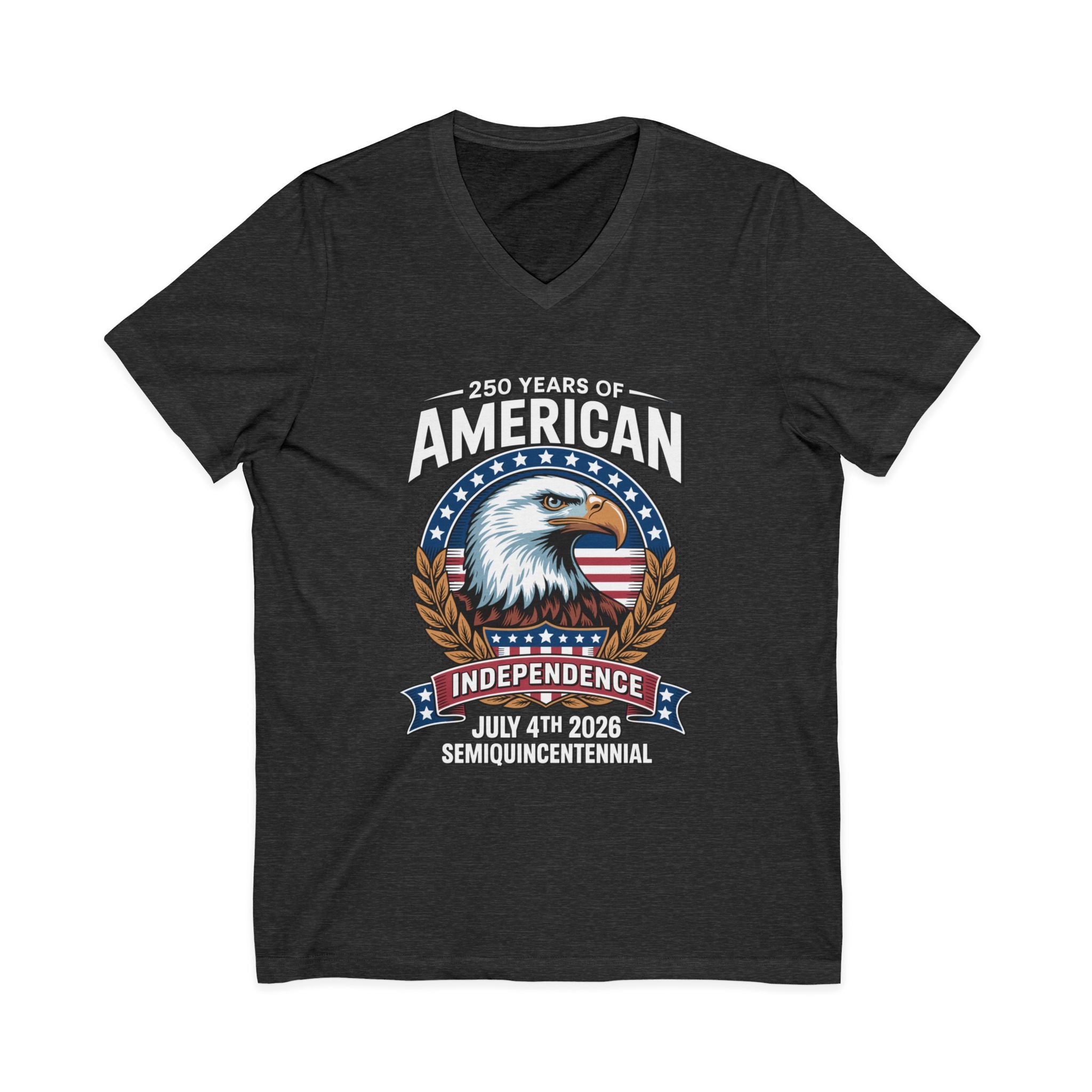 250 Years of America 1776-2026 Jersey Short Sleeve V-Neck Tee