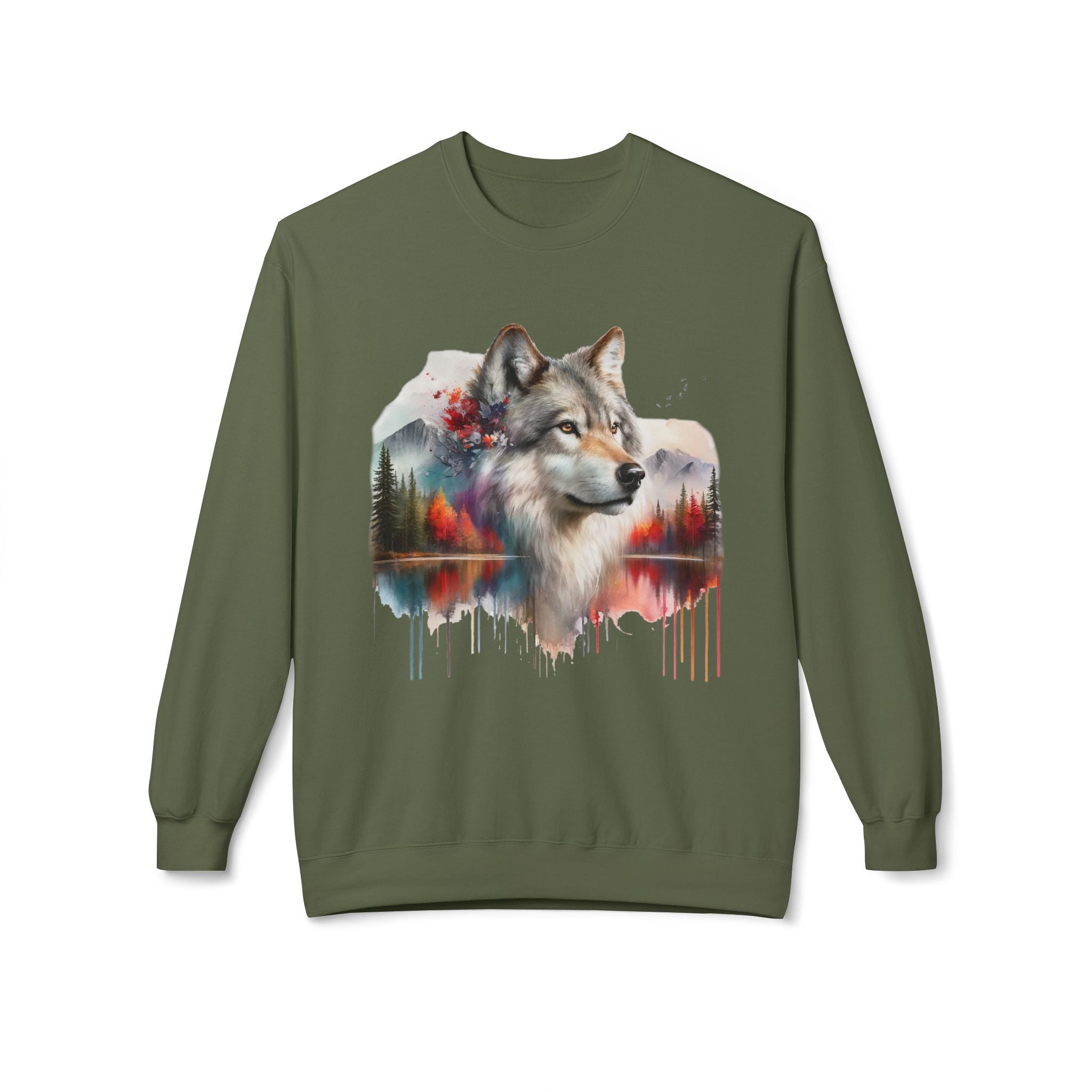 Wildlife Wolf Sweatshirt — Custom Graphic Crewneck