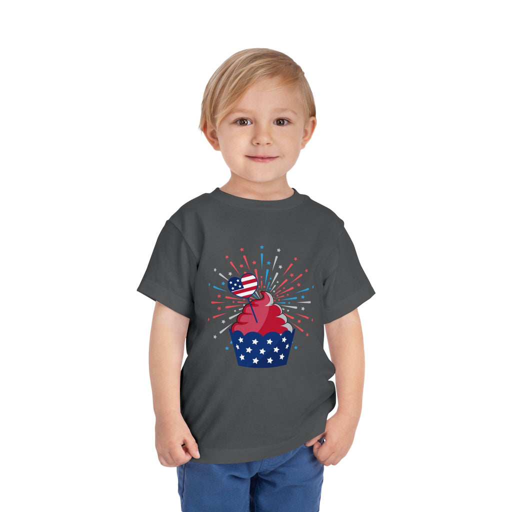 Cupcake with Fireworks Toddler Tee | 2T-5T