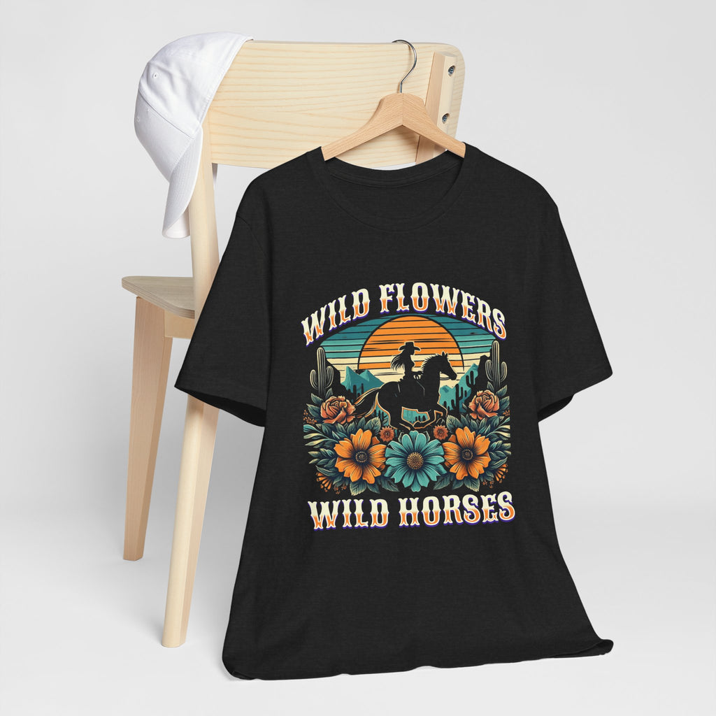 Wildflowers & Wild Horses Western T‑Shirt