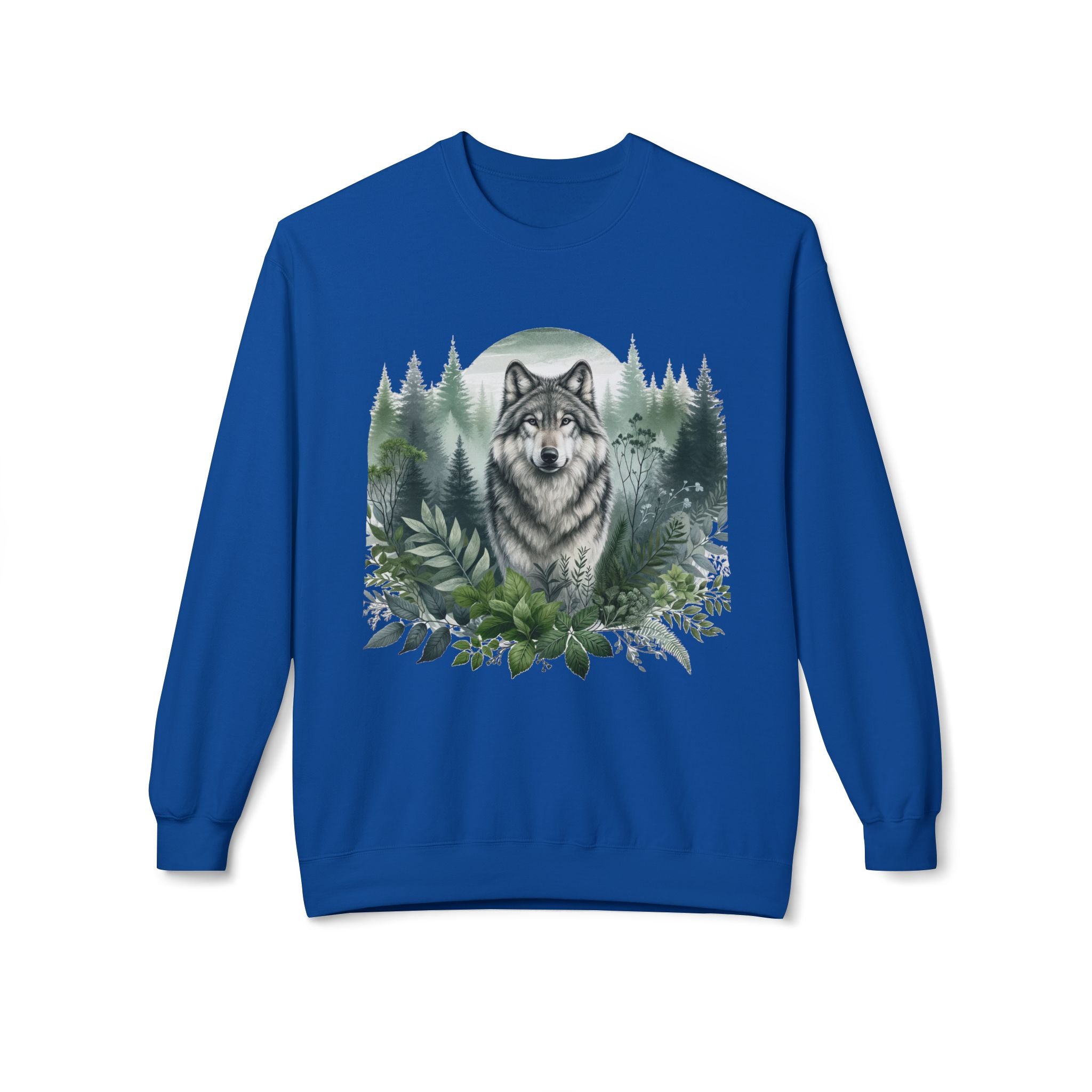 Wildlife Wolf Crewneck Sweatshirt — Custom Wolf Graphic