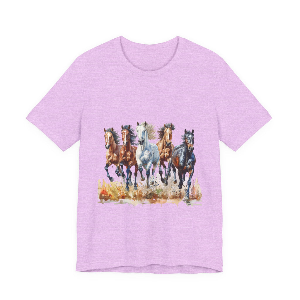 Western Wild Horses Jersey Short Sleeve Tee