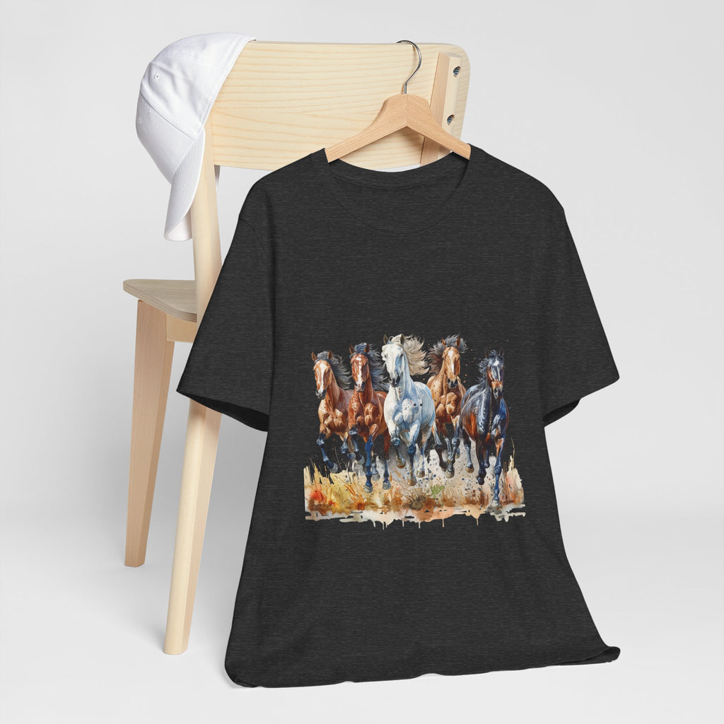Western Wild Horses Jersey Short Sleeve Tee
