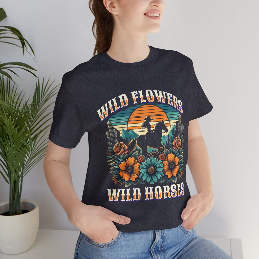 Wildflowers & Wild Horses Western T‑Shirt