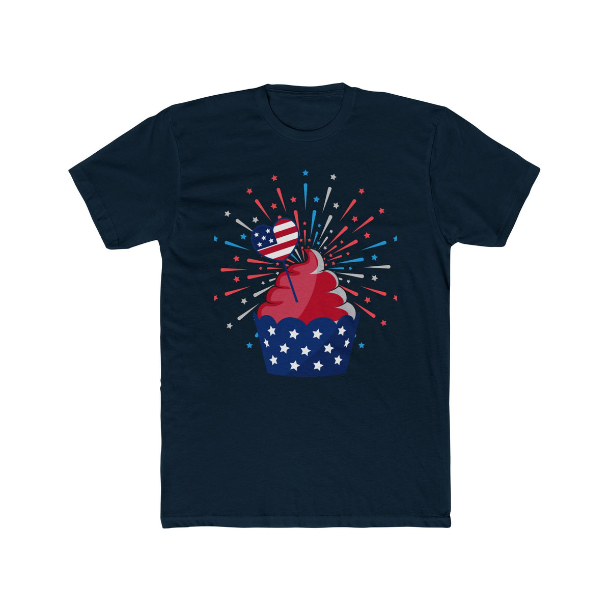 Cupcake Firework 4th of July T-Shirt | Patriotic Independence Day Tee