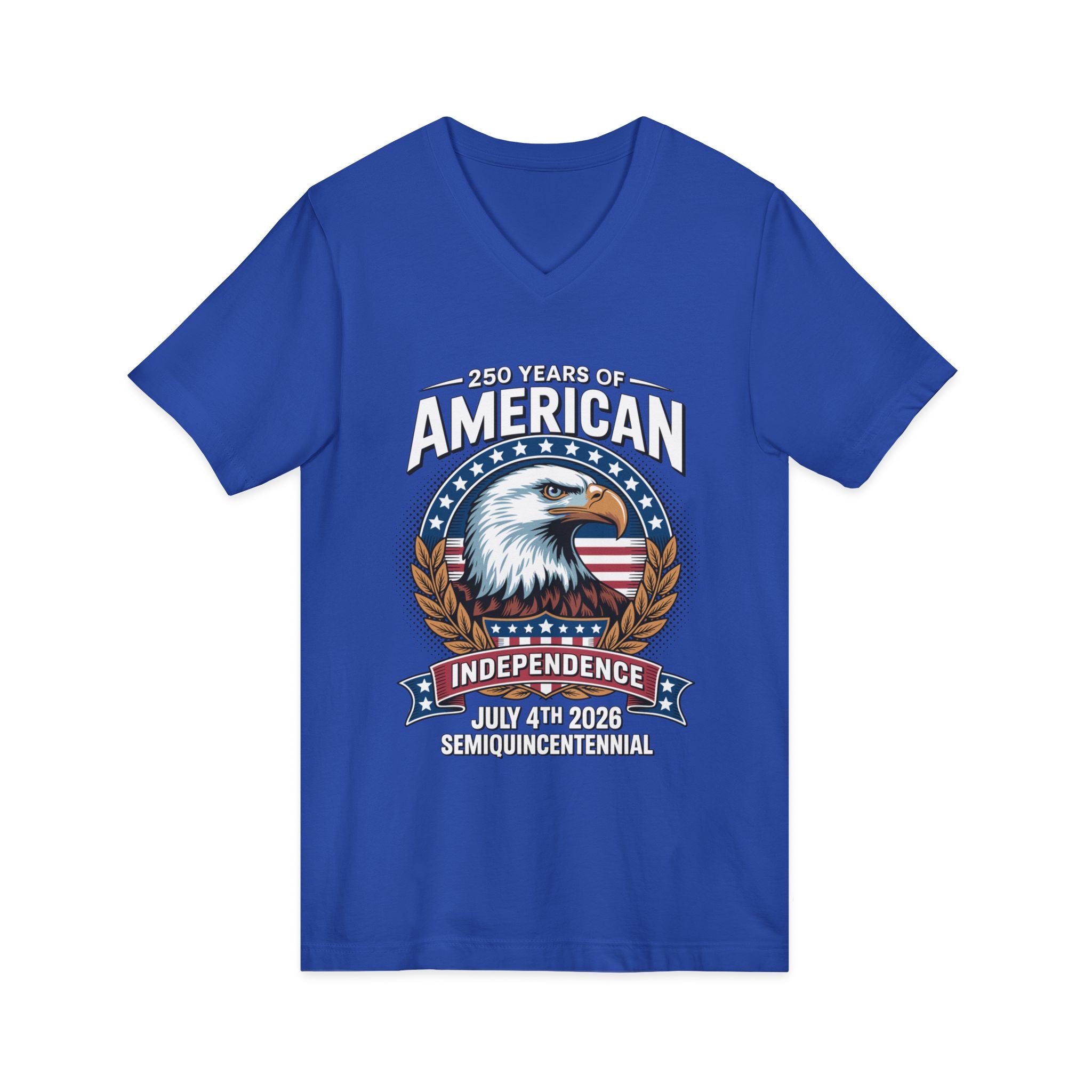 250 Years of America 1776-2026 Jersey Short Sleeve V-Neck Tee