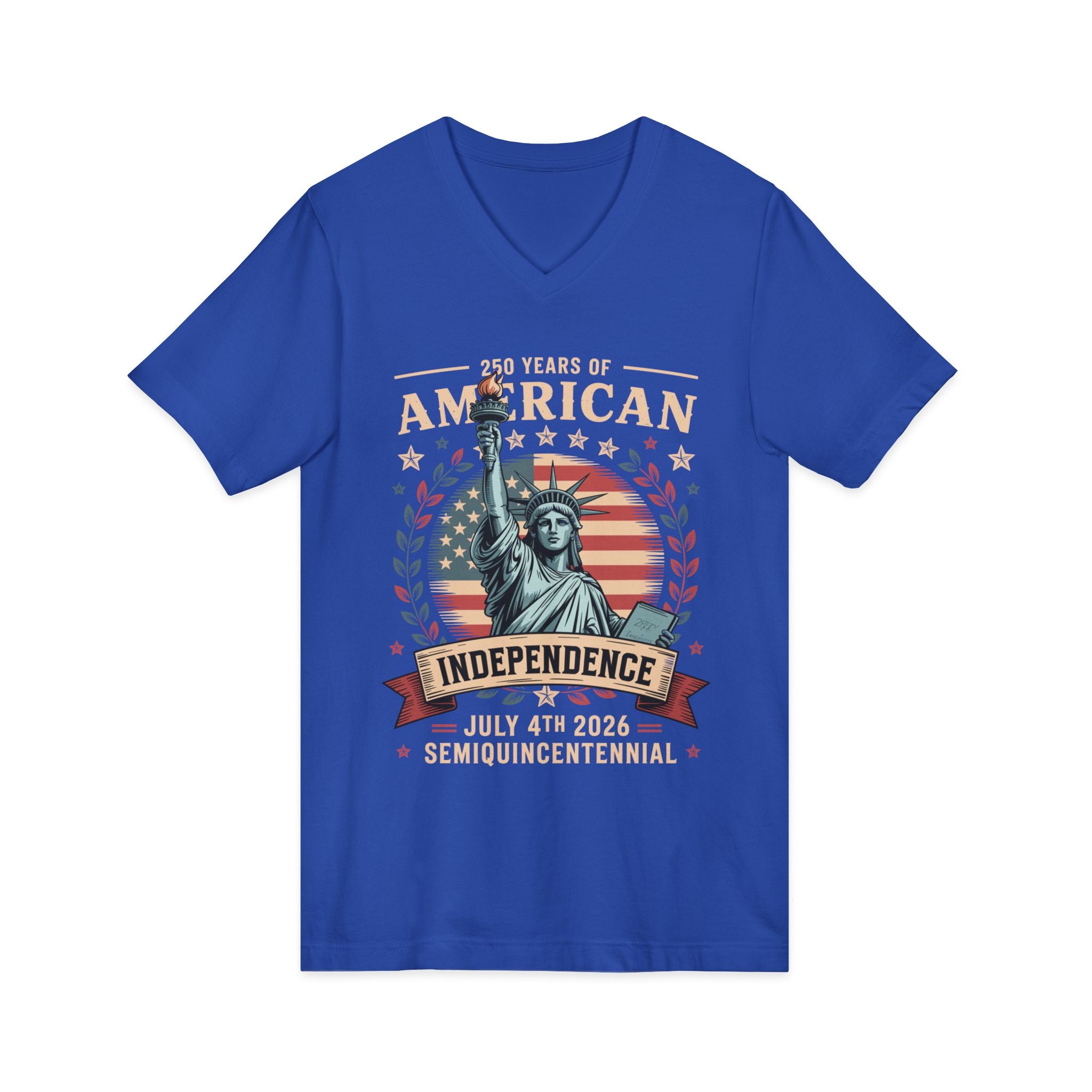250 Years of America 1776-2026 Jersey Short Sleeve V-Neck Tee