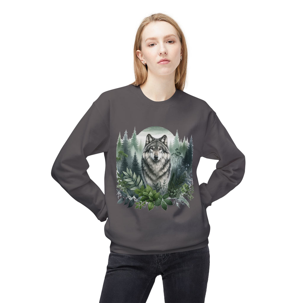 Wildlife Wolf Crewneck Sweatshirt — Custom Wolf Graphic