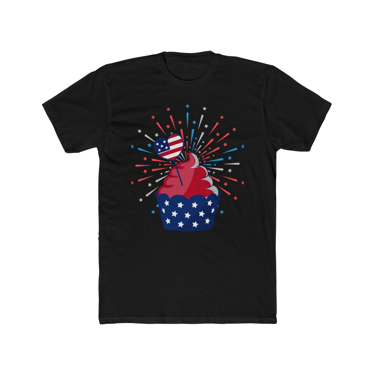 Cupcake Firework 4th of July T-Shirt | Patriotic Independence Day Tee