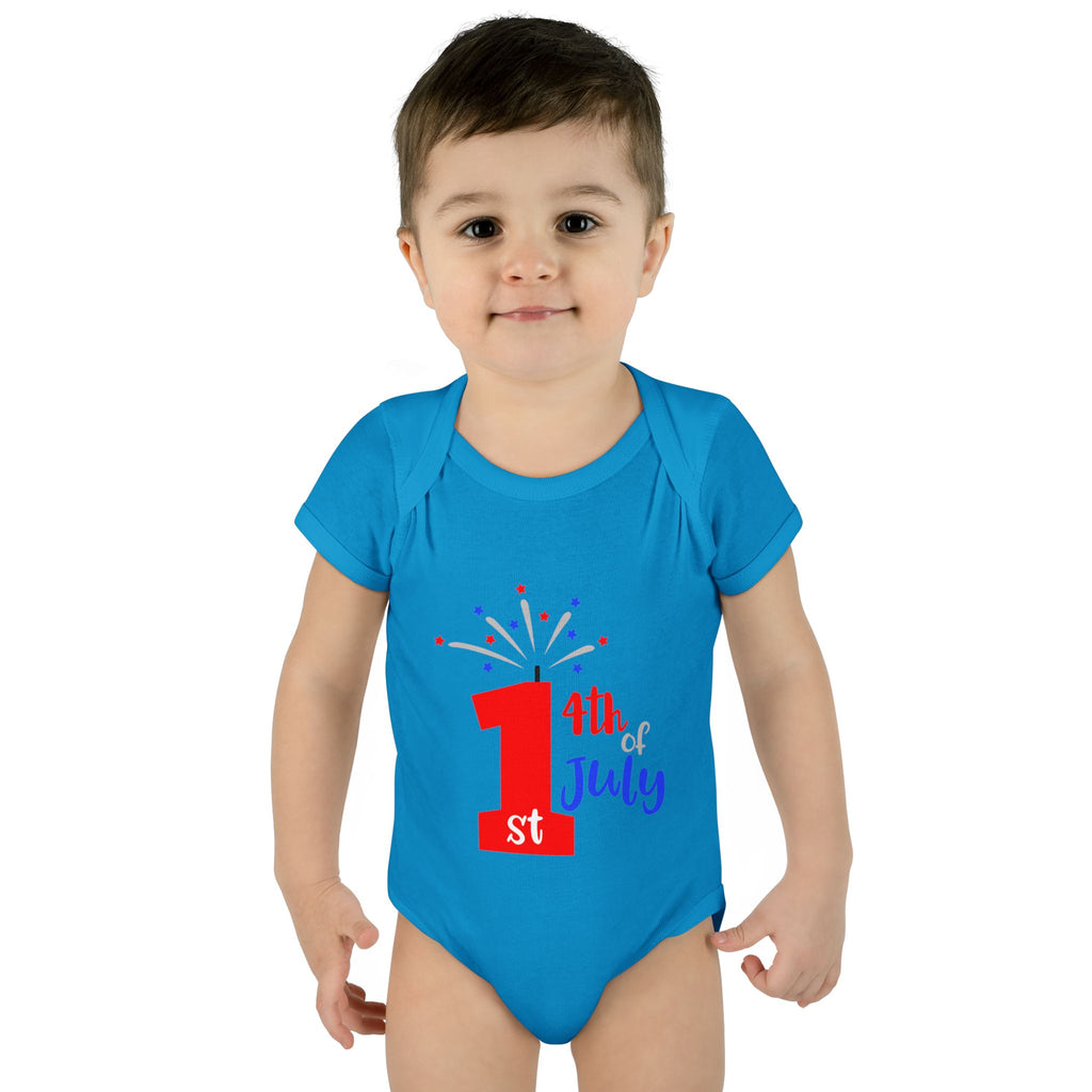 1st 4th of July Baby Bodysuit | Patriotic Fireworks Infant Onesie