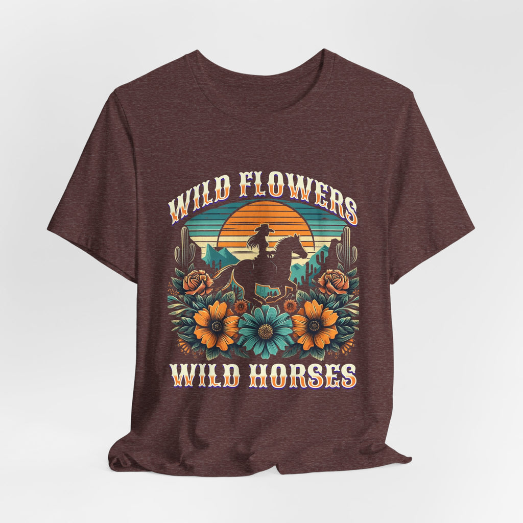Wildflowers & Wild Horses Western T‑Shirt